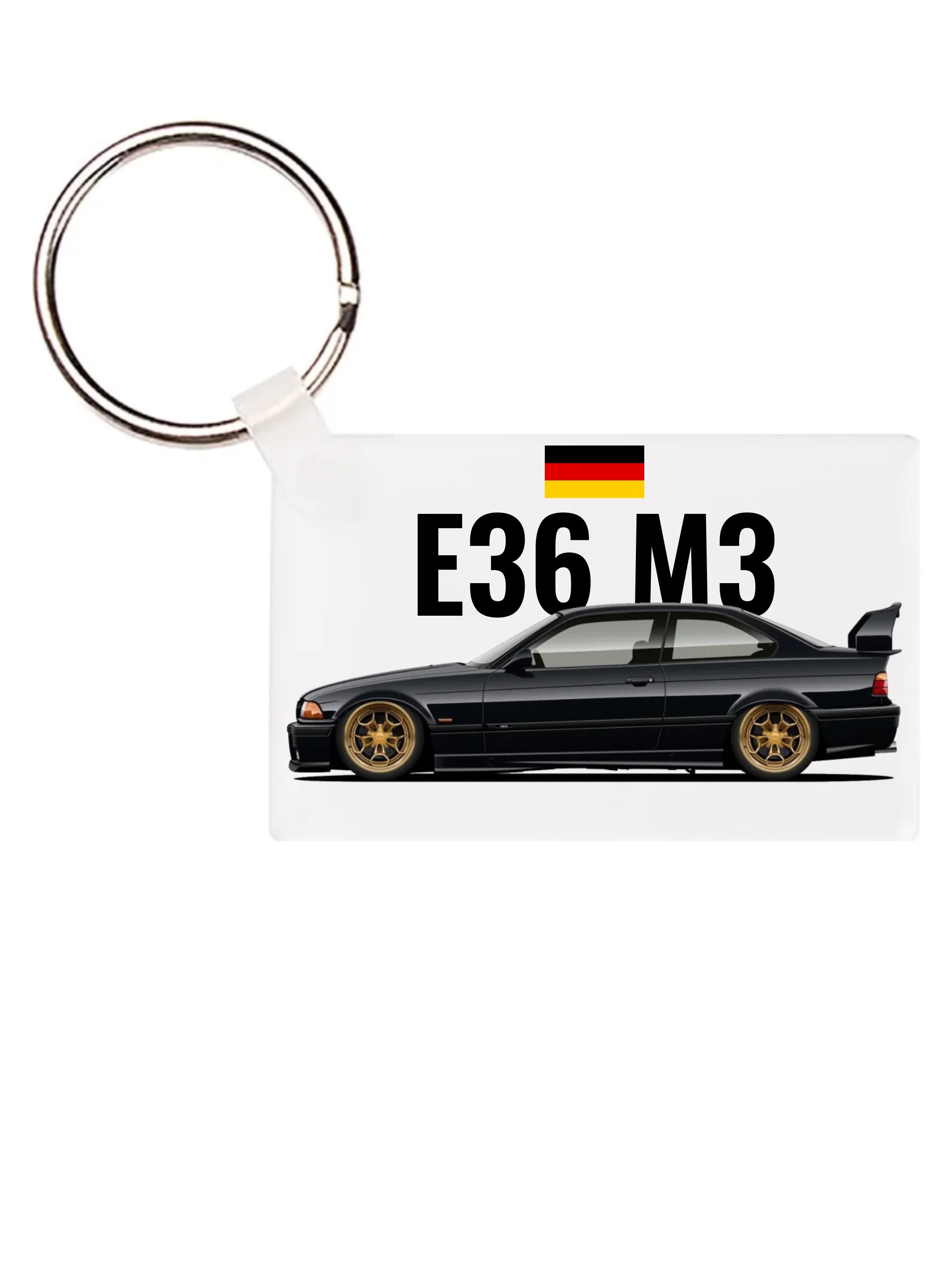 Autó illusztráció - E36 M3 67. - Egyedi személyre szabható kulcstartó