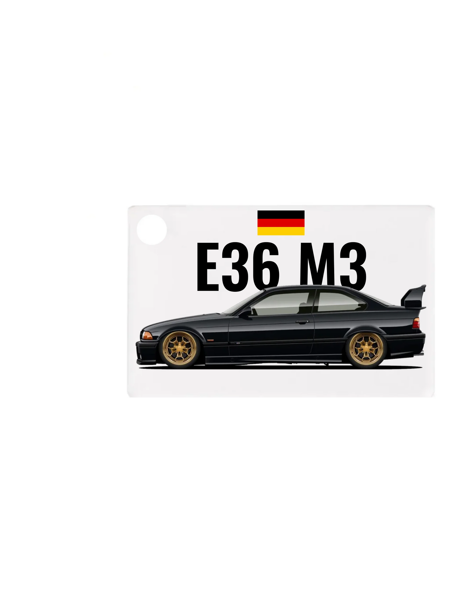 Autó illusztráció - E36 M3 67. - Egyedi személyre szabható kulcstartó