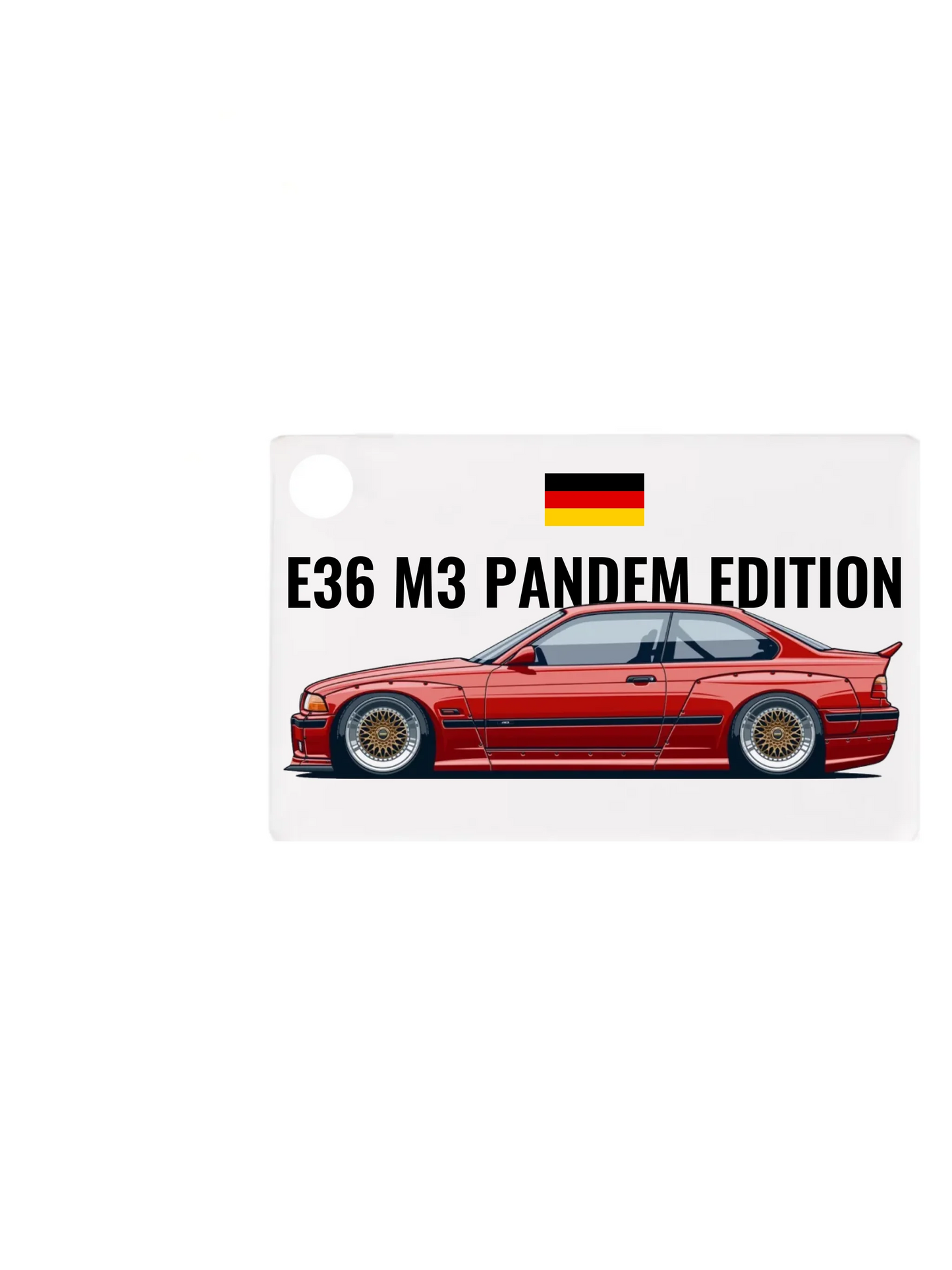 Autó illusztráció - E36 M3 Pandem Edition 68. - Egyedi személyre szabható kulcstartó