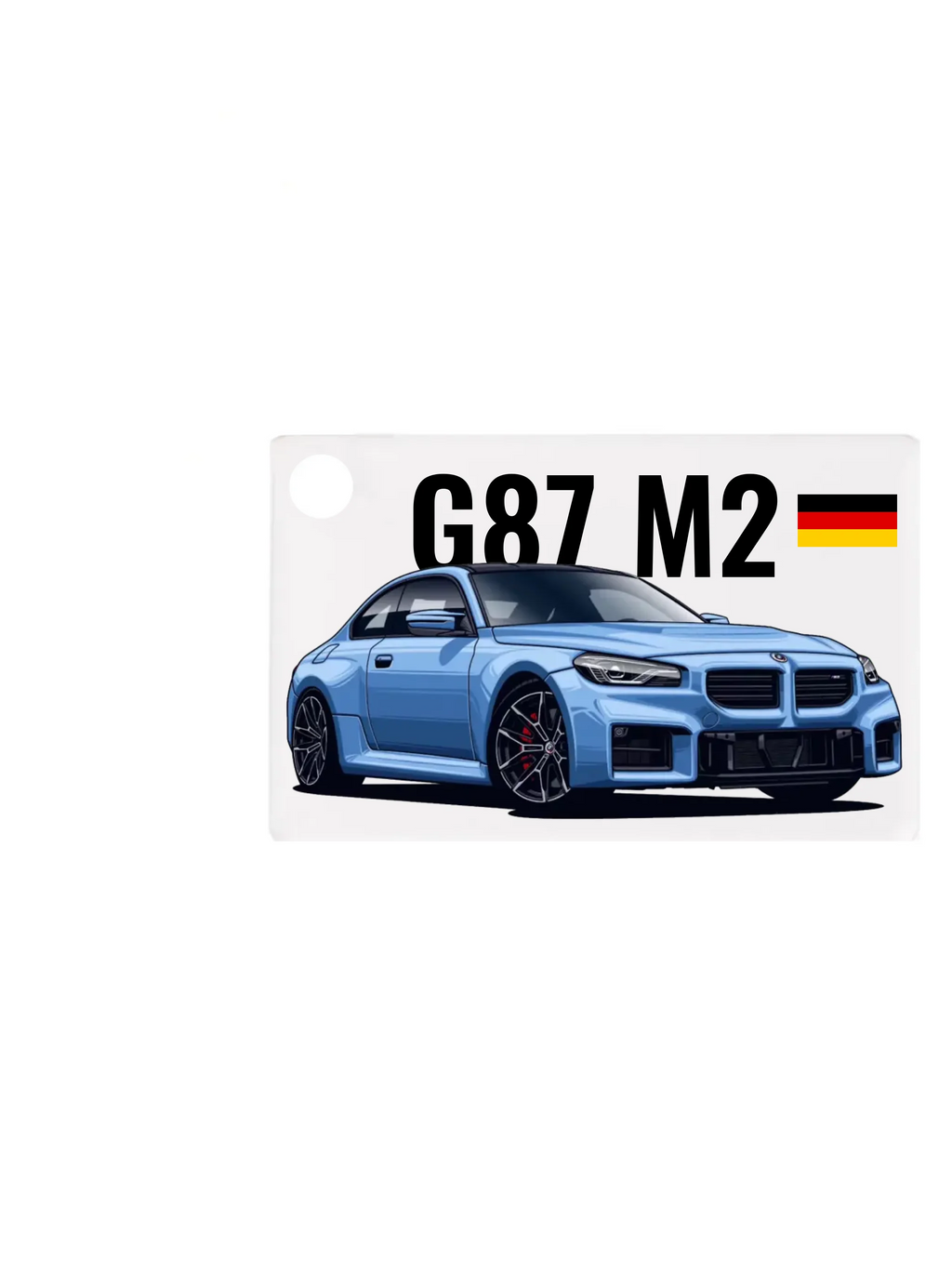 Autó illusztráció - G87 M2 72. - Egyedi személyre szabható kulcstartó