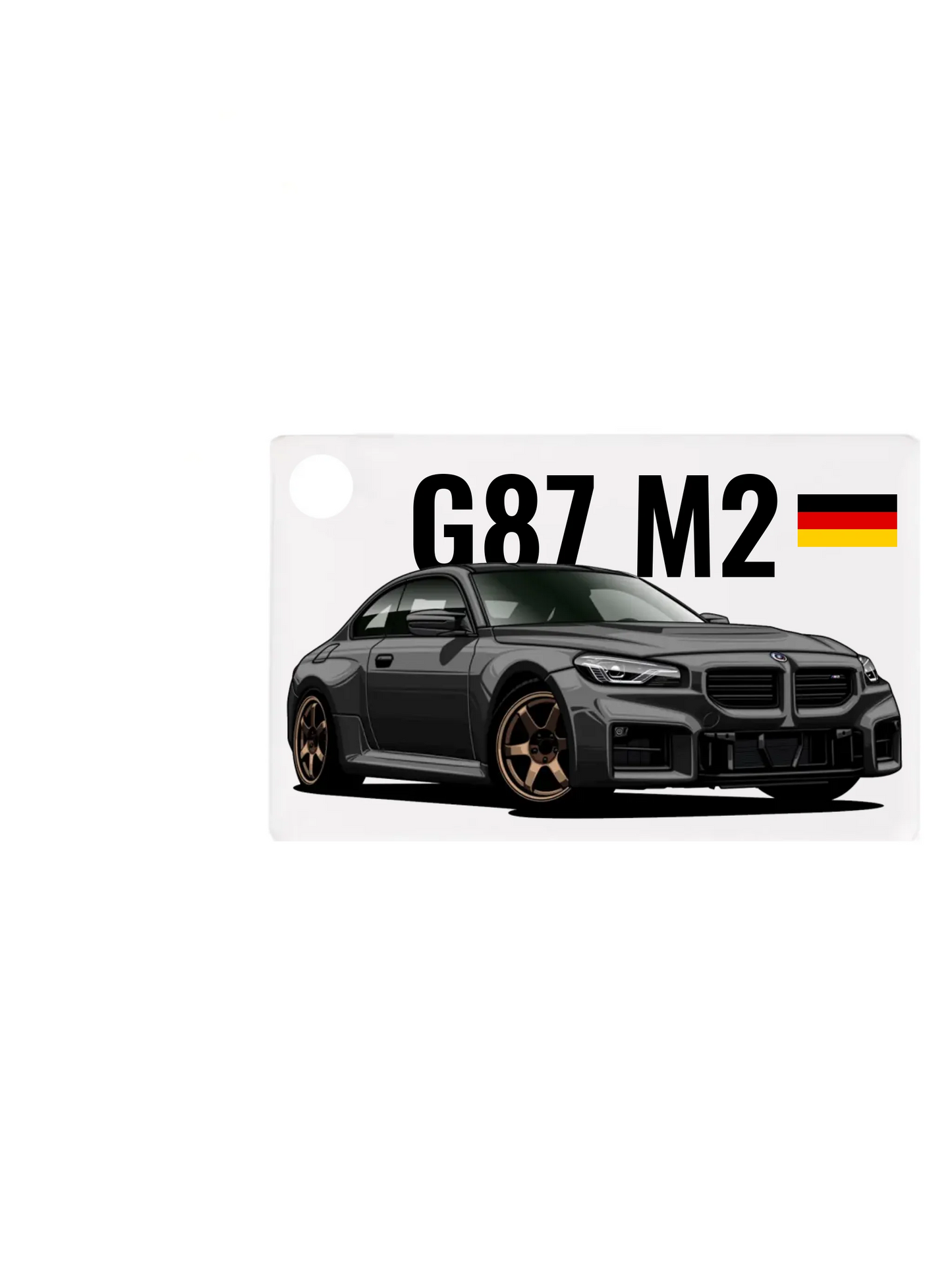 Autó illusztráció - G87 M2 73. - Egyedi személyre szabható kulcstartó
