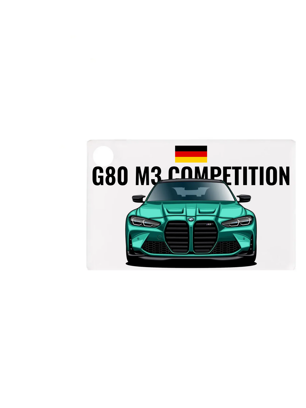 Autó illusztráció - G80 M3 Competition 74. - Egyedi személyre szabható kulcstartó