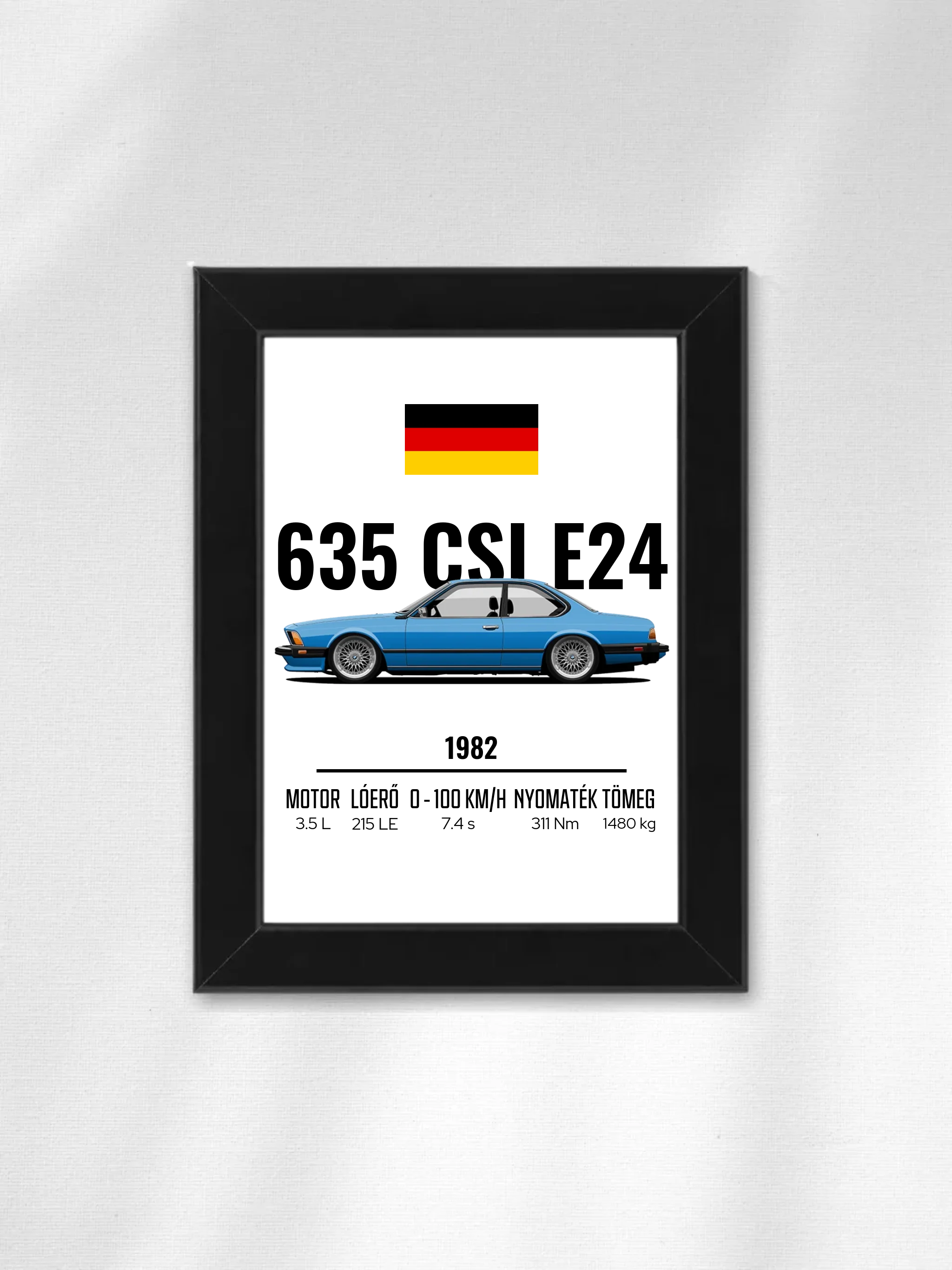 Autó illusztráció - 635 CSI E24 61. - Egyedi személyre szabható falikép