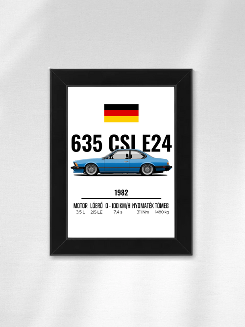 Autó illusztráció - 635 CSI E24 61. - Egyedi személyre szabható falikép