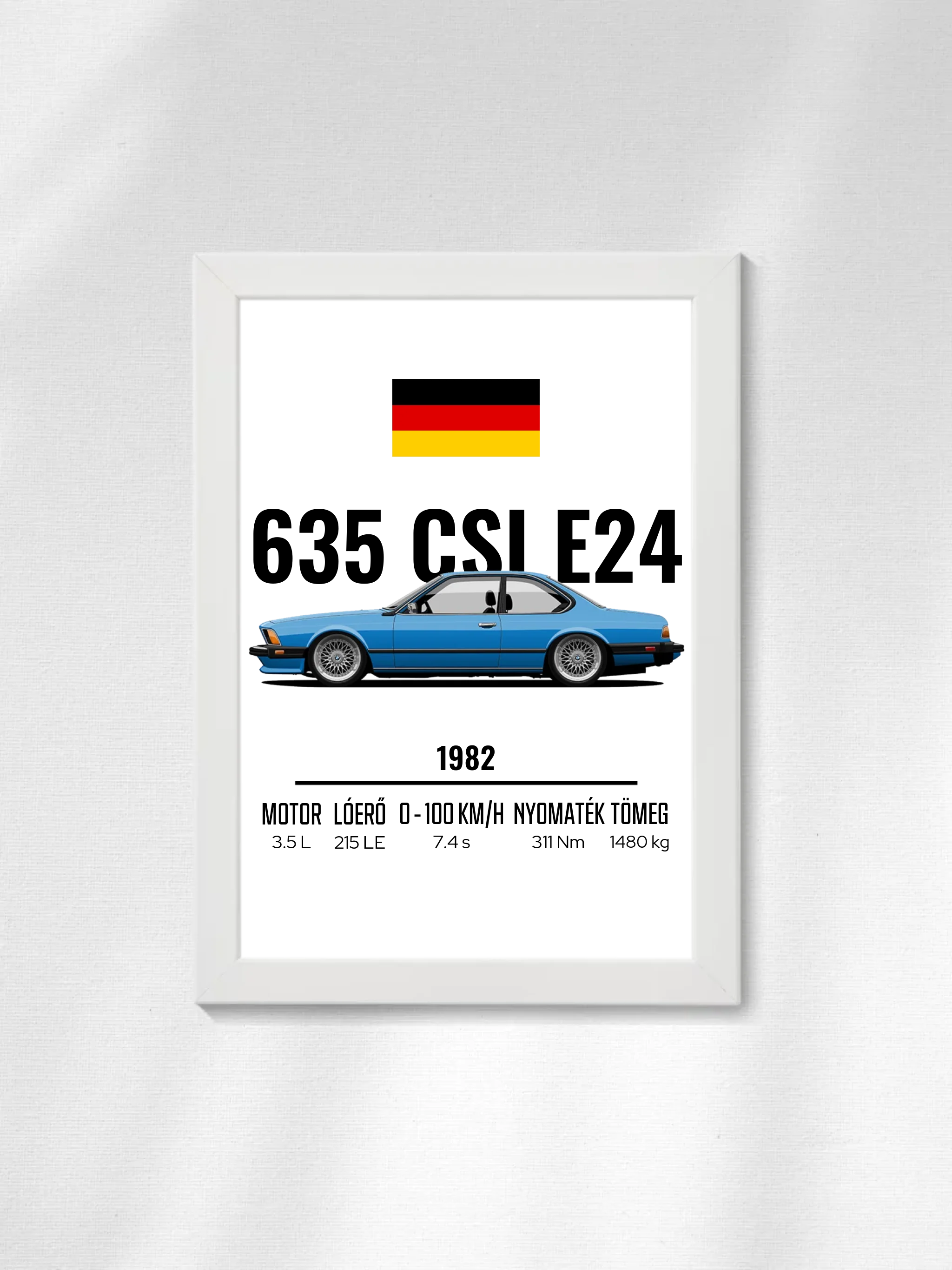 Autó illusztráció - 635 CSI E24 61. - Egyedi személyre szabható falikép