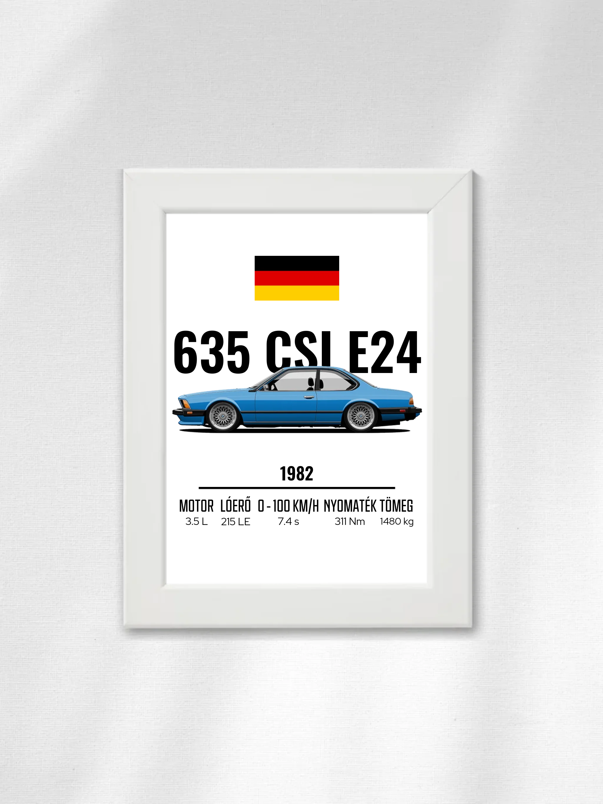 Autó illusztráció - 635 CSI E24 61. - Egyedi személyre szabható falikép