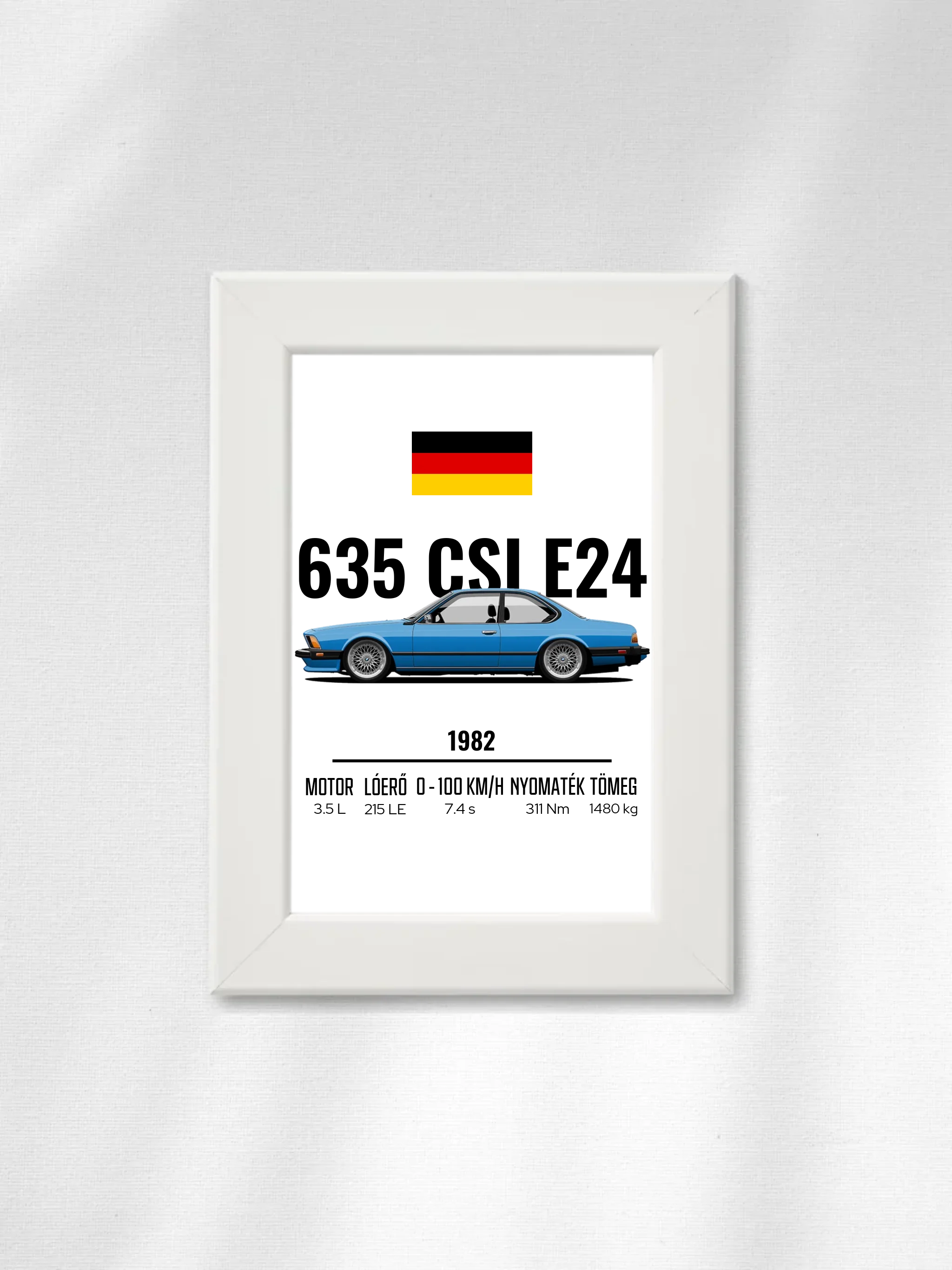 Autó illusztráció - 635 CSI E24 61. - Egyedi személyre szabható falikép