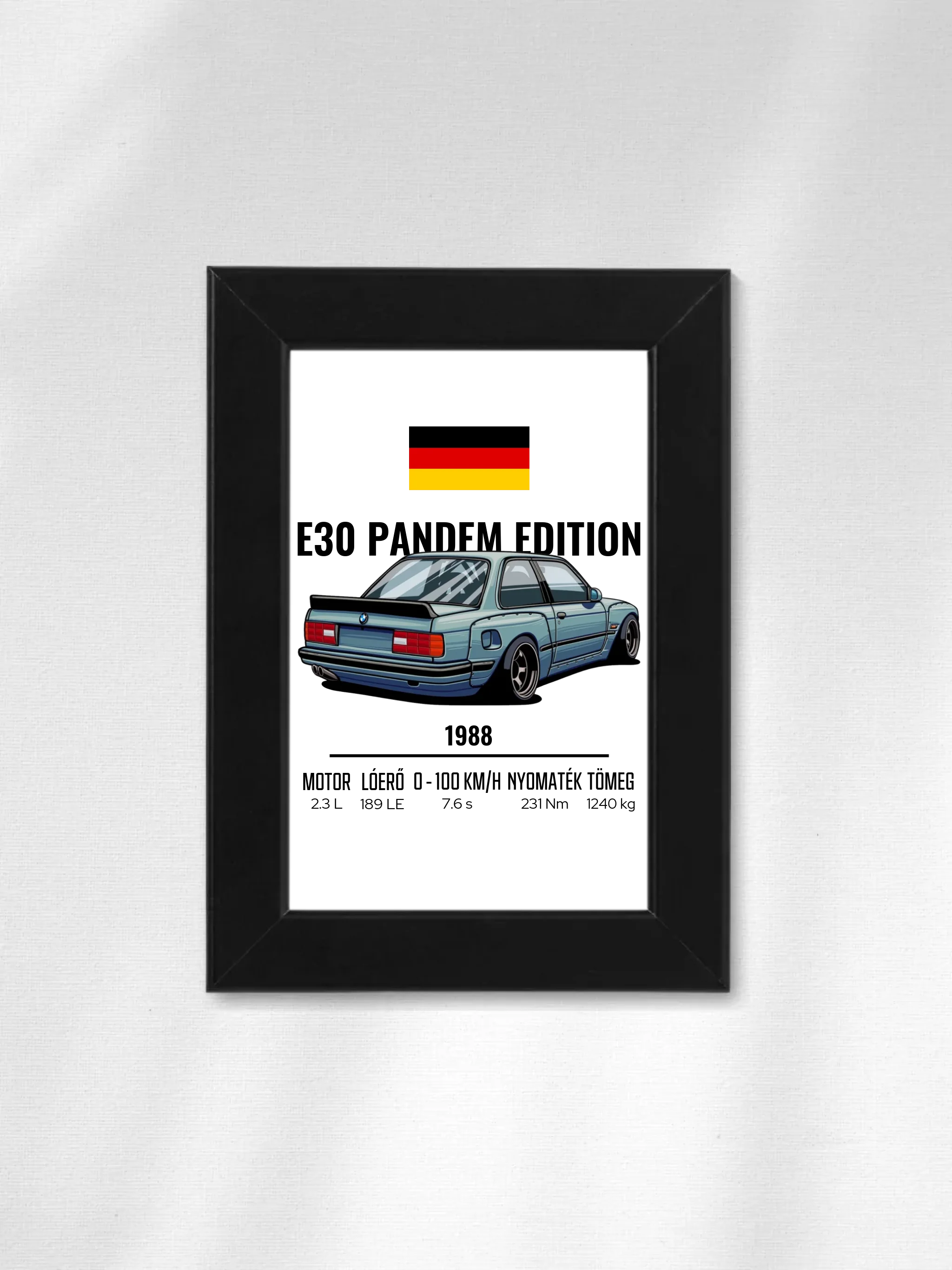 Autó illusztráció - E30 Pandem Edition 65. - Egyedi személyre szabható falikép