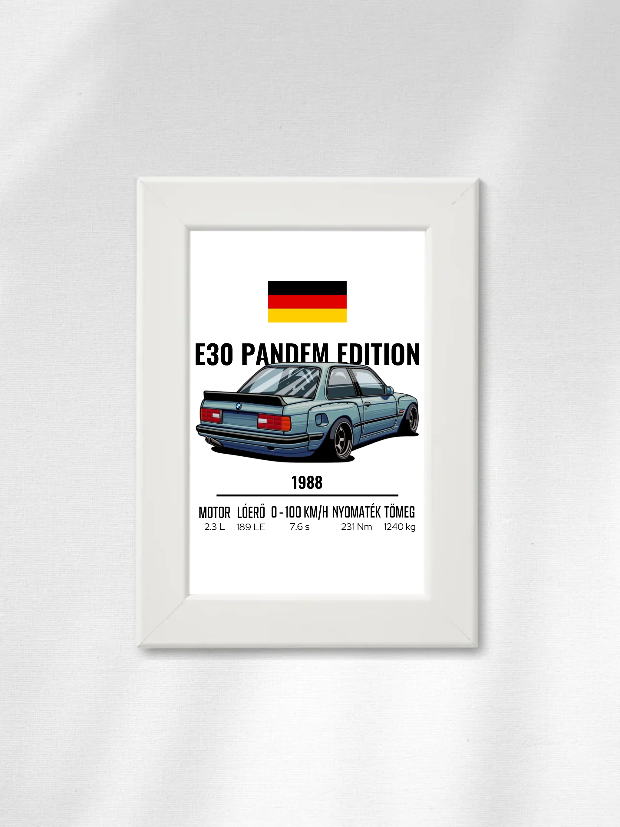 Autó illusztráció - E30 Pandem Edition 65. - Egyedi személyre szabható falikép