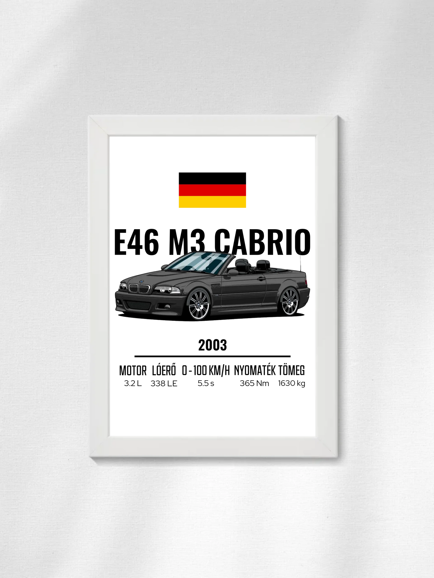 Autó illusztráció - E46 M3 70. - Egyedi személyre szabható falikép
