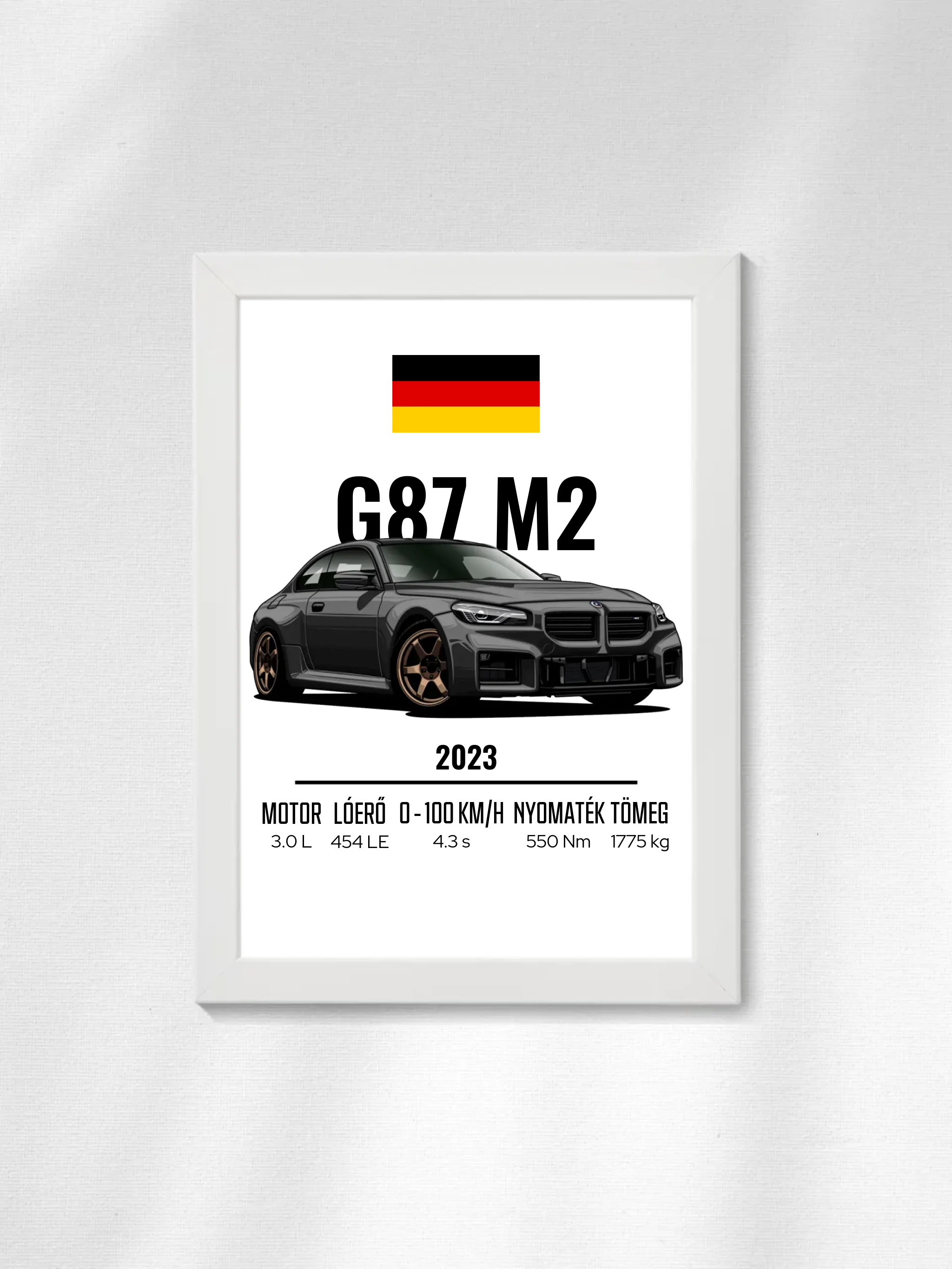 Autó illusztráció - G87 M2 73. - Egyedi személyre szabható falikép