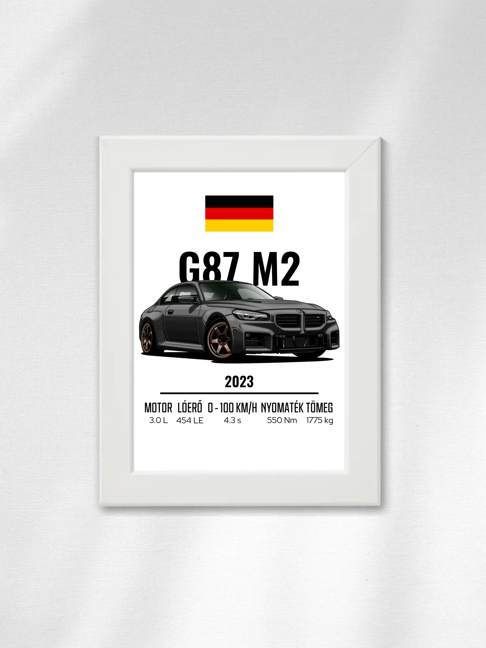 Autó illusztráció - G87 M2 73. - Egyedi személyre szabható falikép