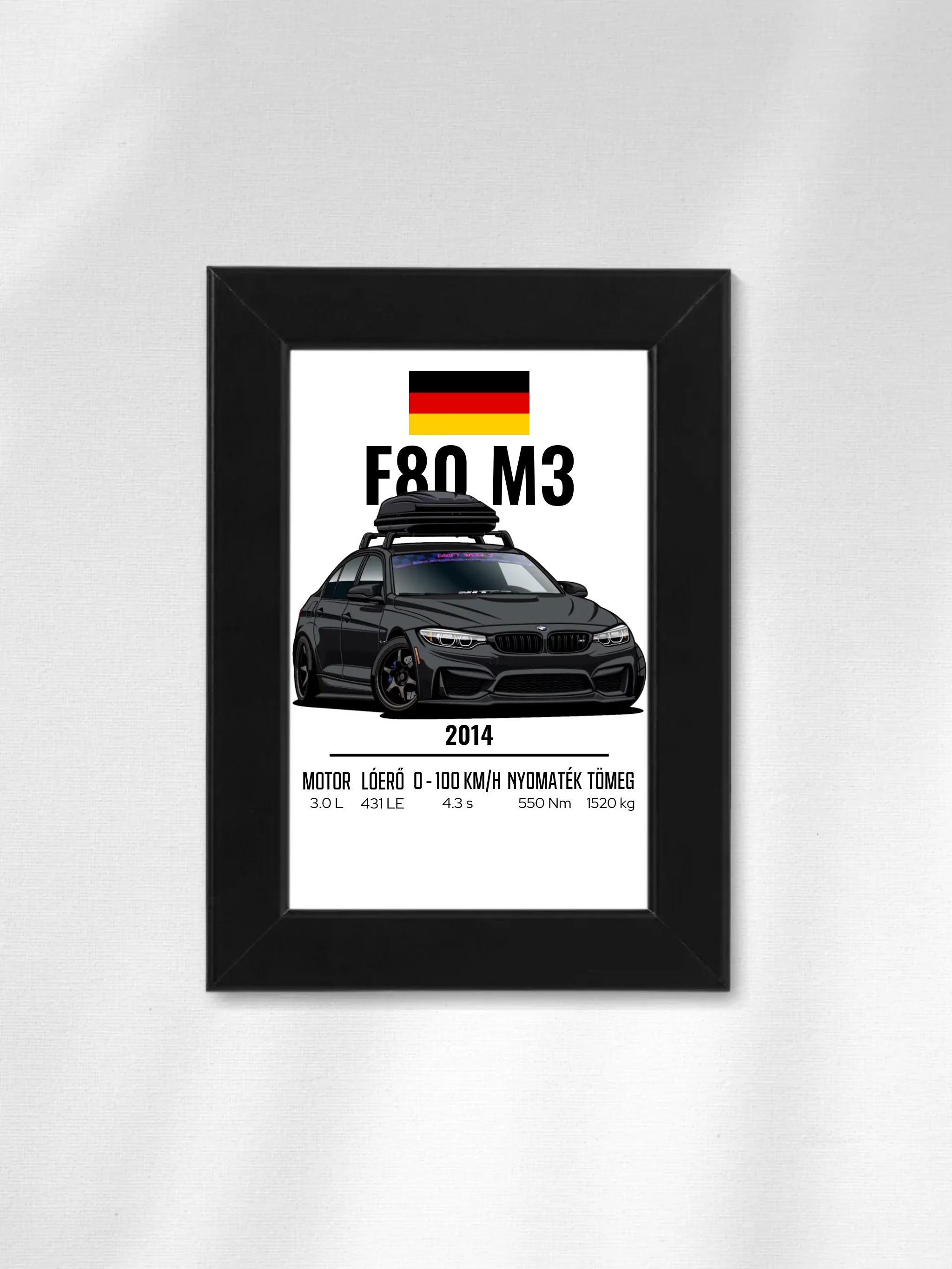 Autó illusztráció - F80 M3 77. - Egyedi személyre szabható falikép