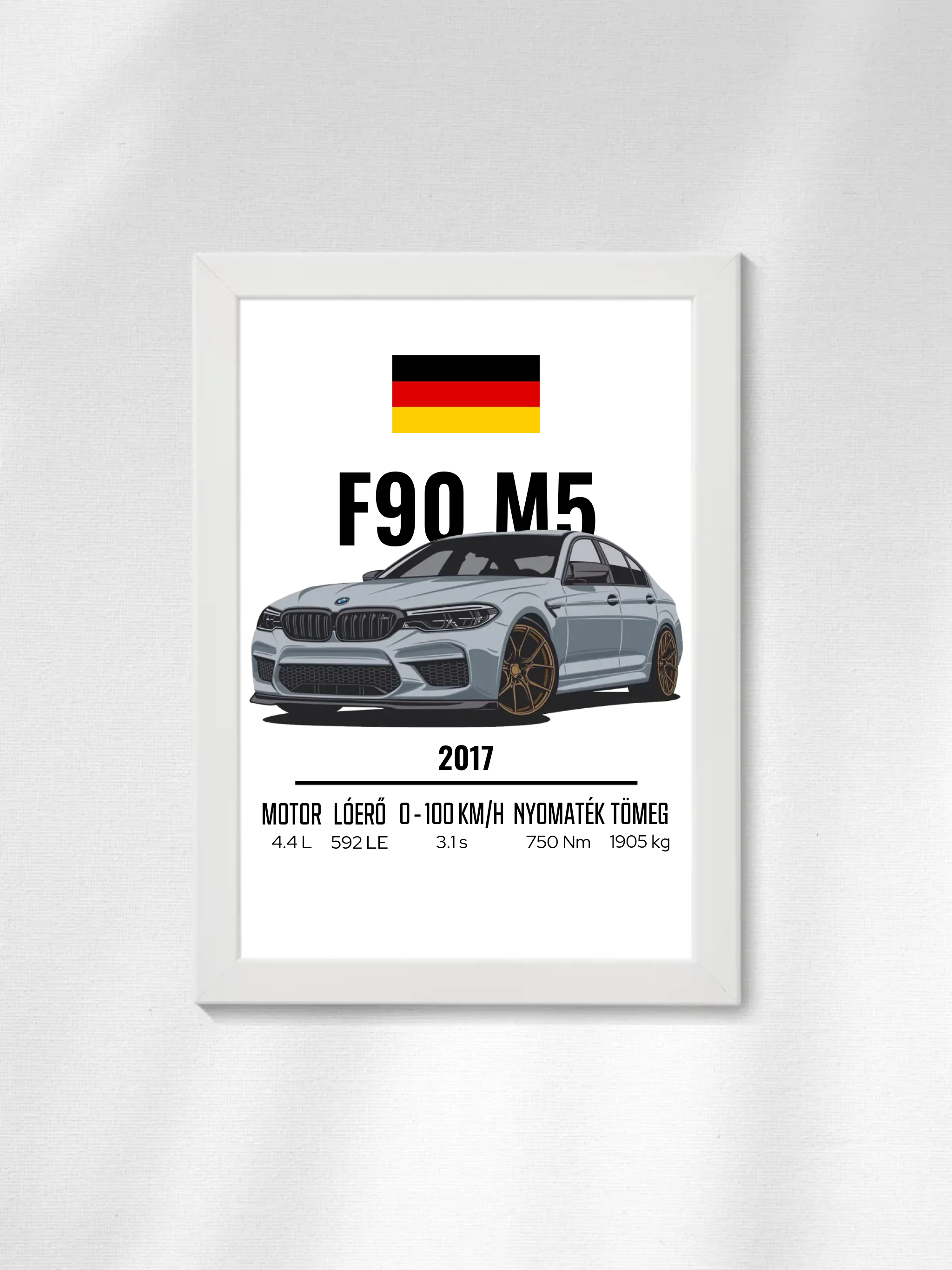 Autó illusztráció - F90 M5 78. - Egyedi személyre szabható falikép