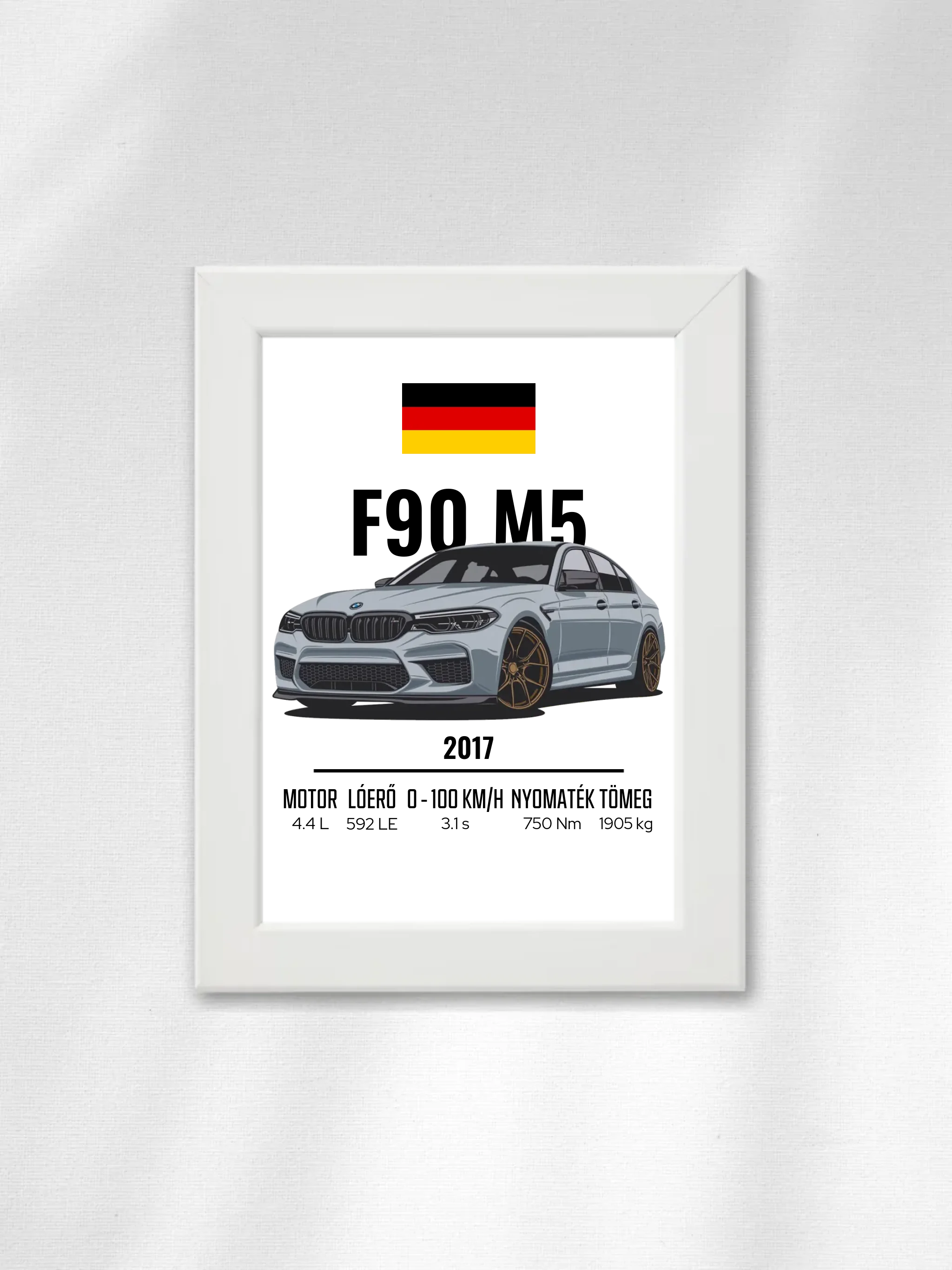 Autó illusztráció - F90 M5 78. - Egyedi személyre szabható falikép