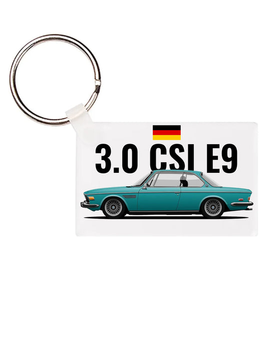 Autó illusztráció - 3.0 CSI E9 60.- Egyedi személyre szabható kulcstartó
