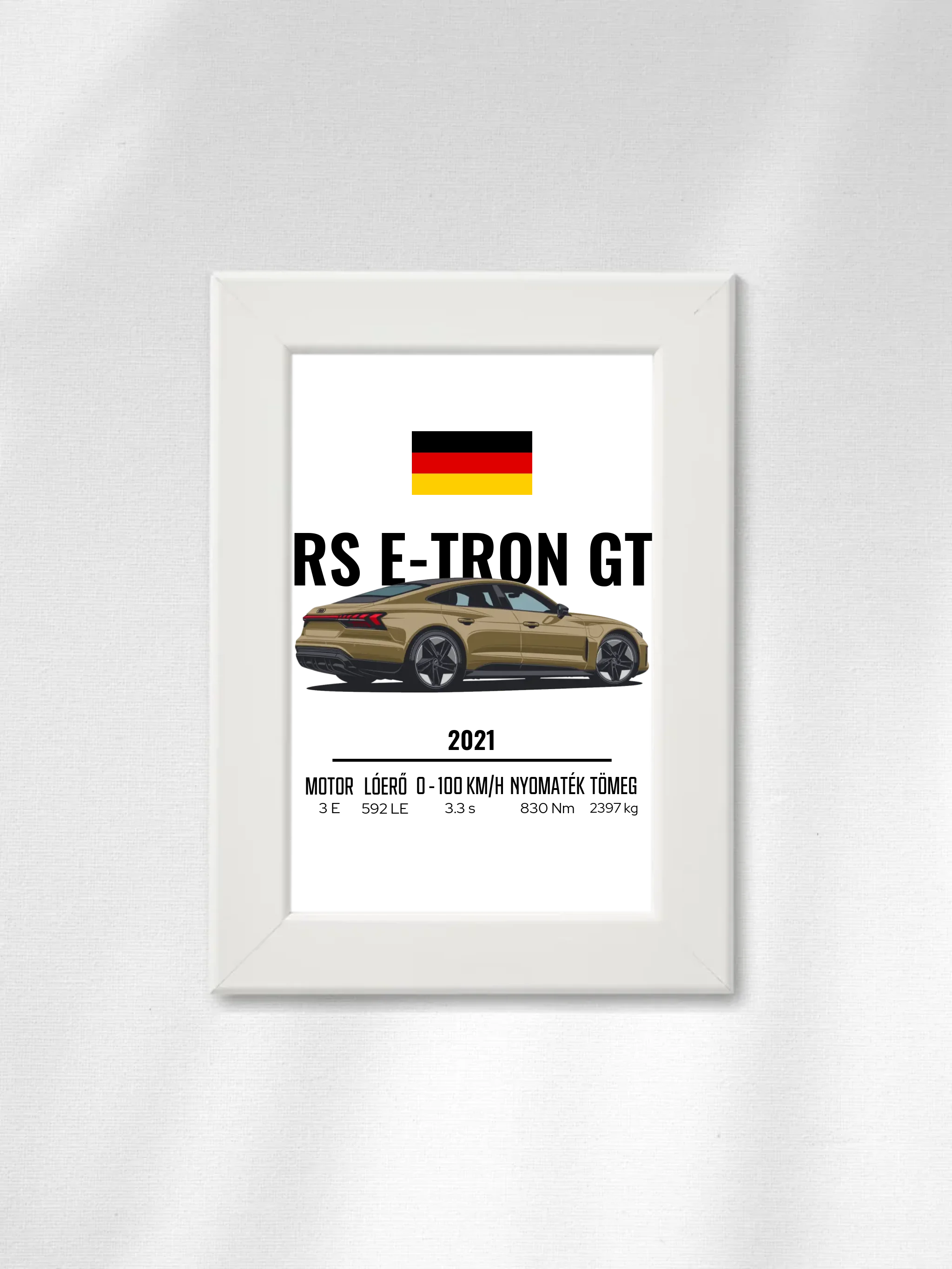 Autó illusztráció - RS E-TRON GT 23. - Egyedi személyre szabható falikép