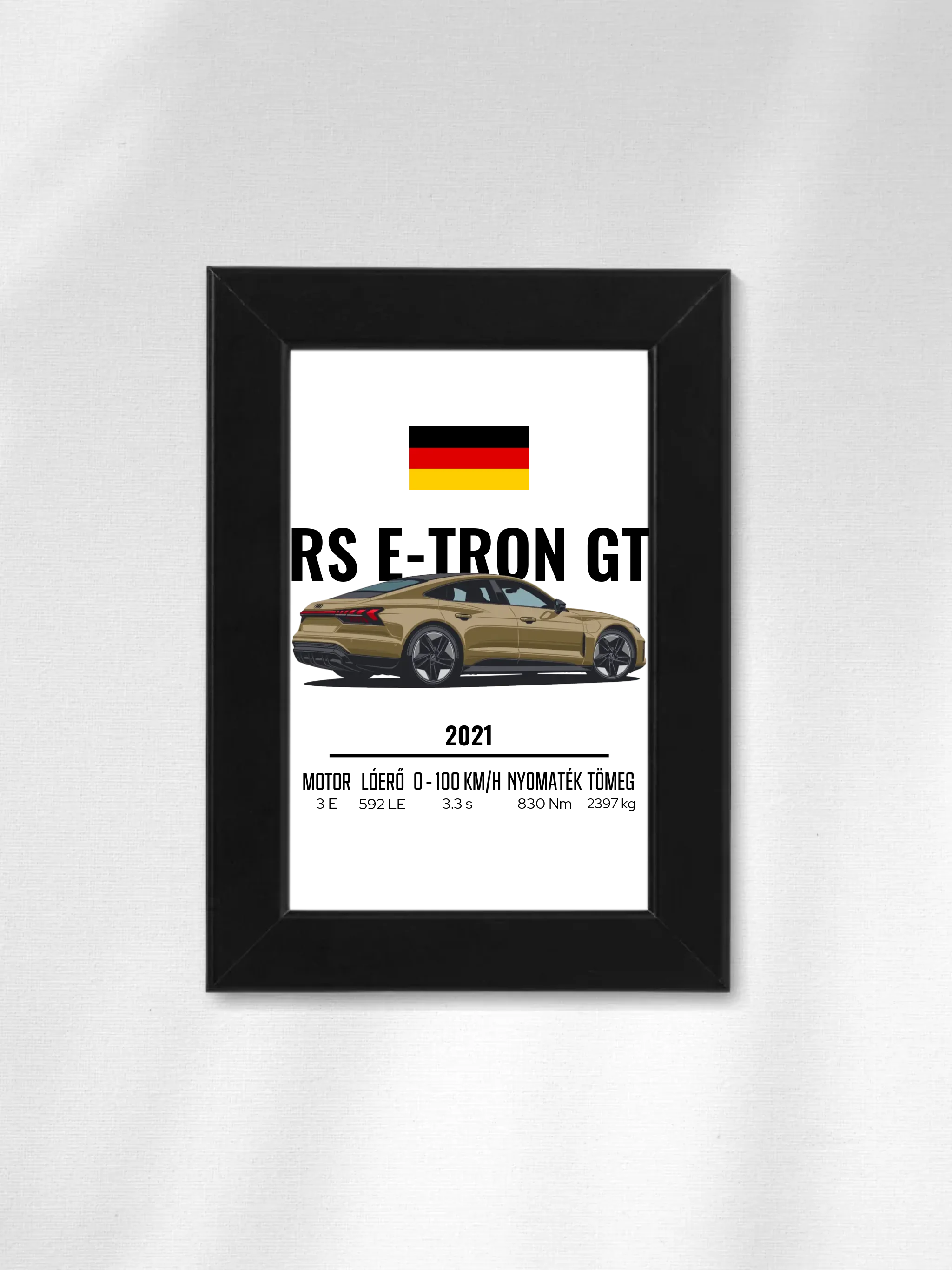 Autó illusztráció - RS E-TRON GT 23. - Egyedi személyre szabható falikép