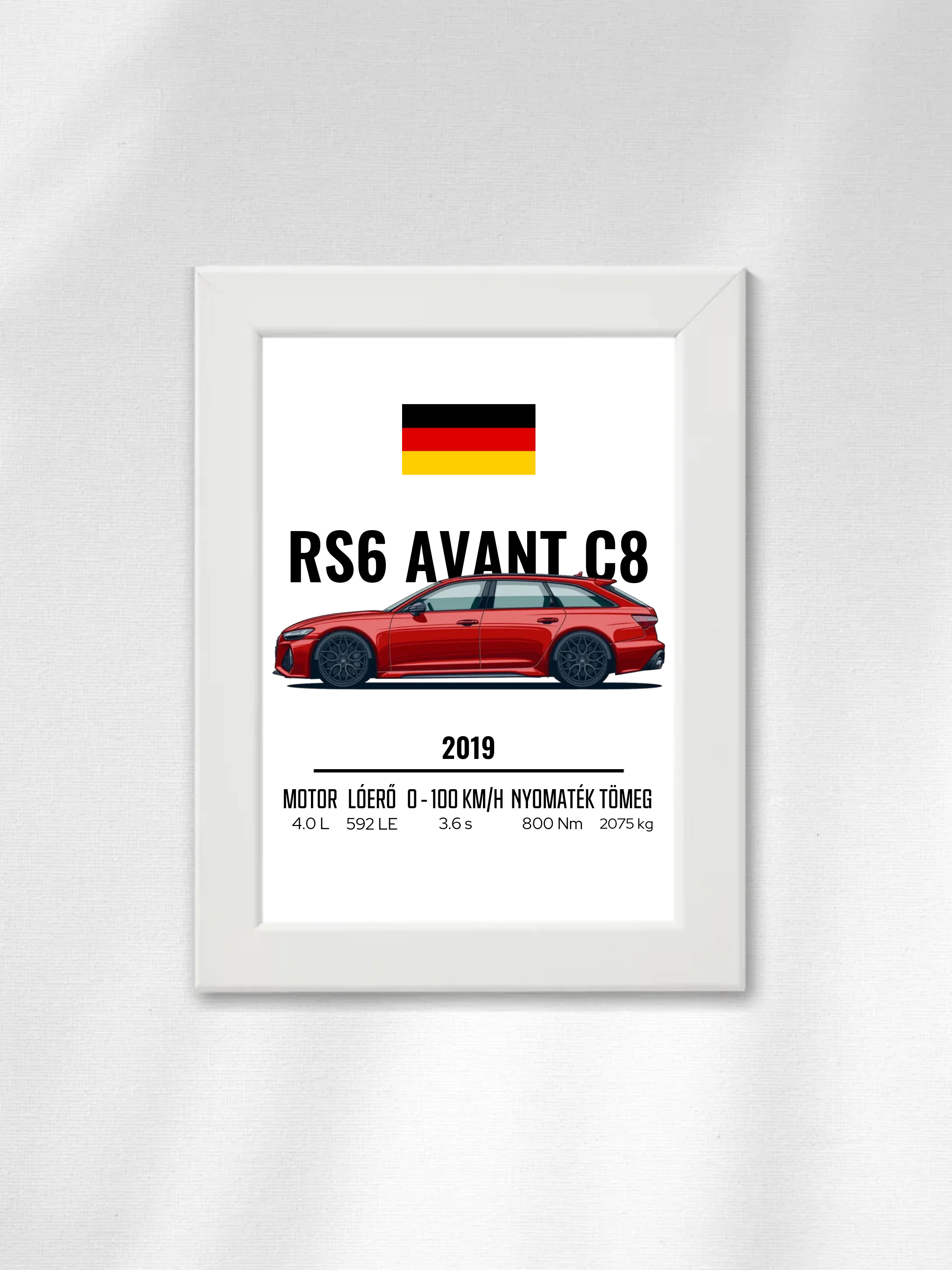 Autó illusztráció - RS6 Avant C8 26. - Falikép