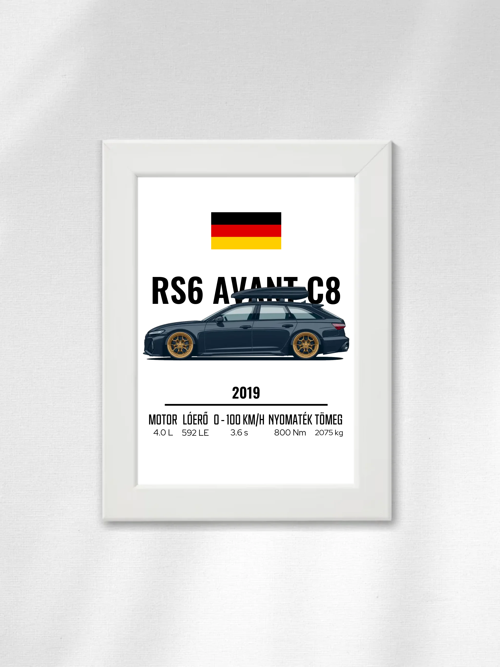 Autó illusztráció - RS6 Avant C8 27. - Falikép