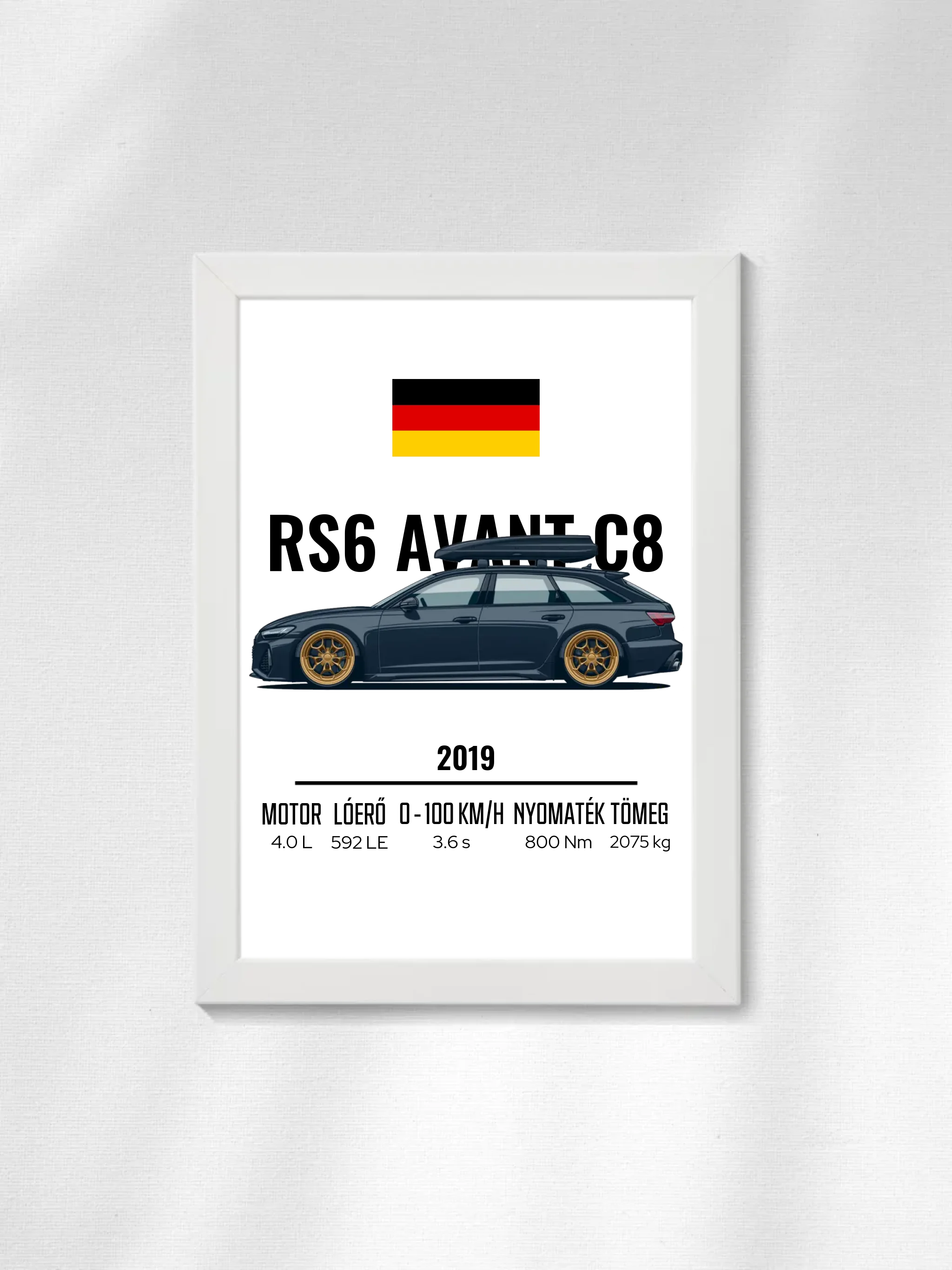 Autó illusztráció - RS6 Avant C8 27. - Falikép