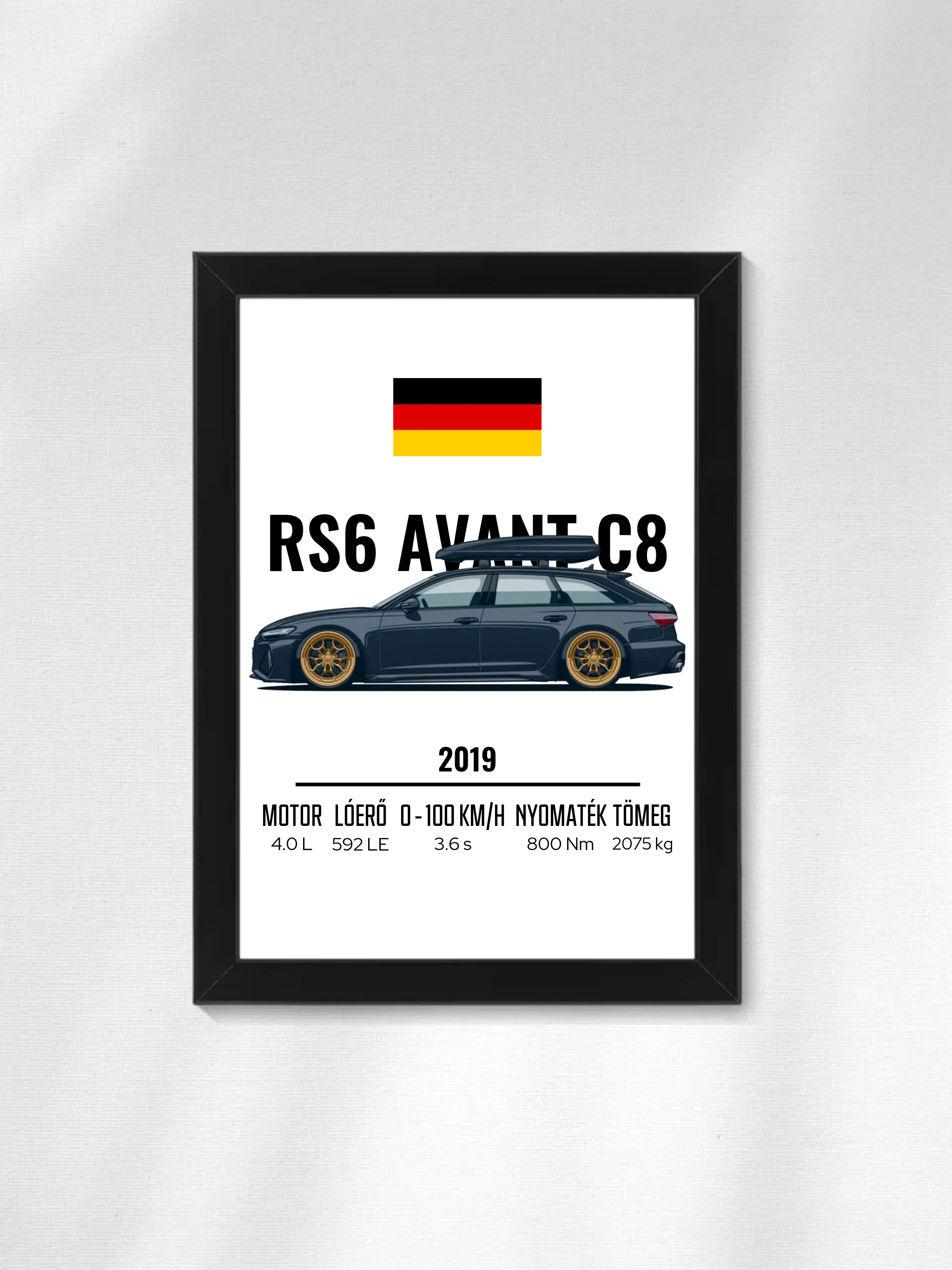 Autó illusztráció - RS6 Avant C8 27. - Falikép
