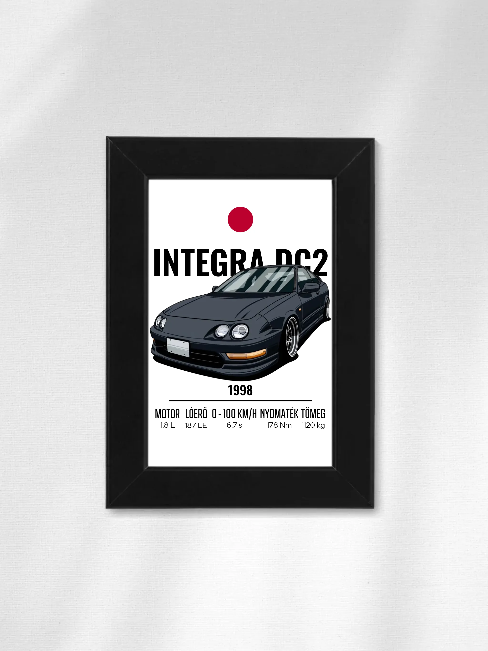 Autó illusztráció - Integra DC2 1. - Falikép
