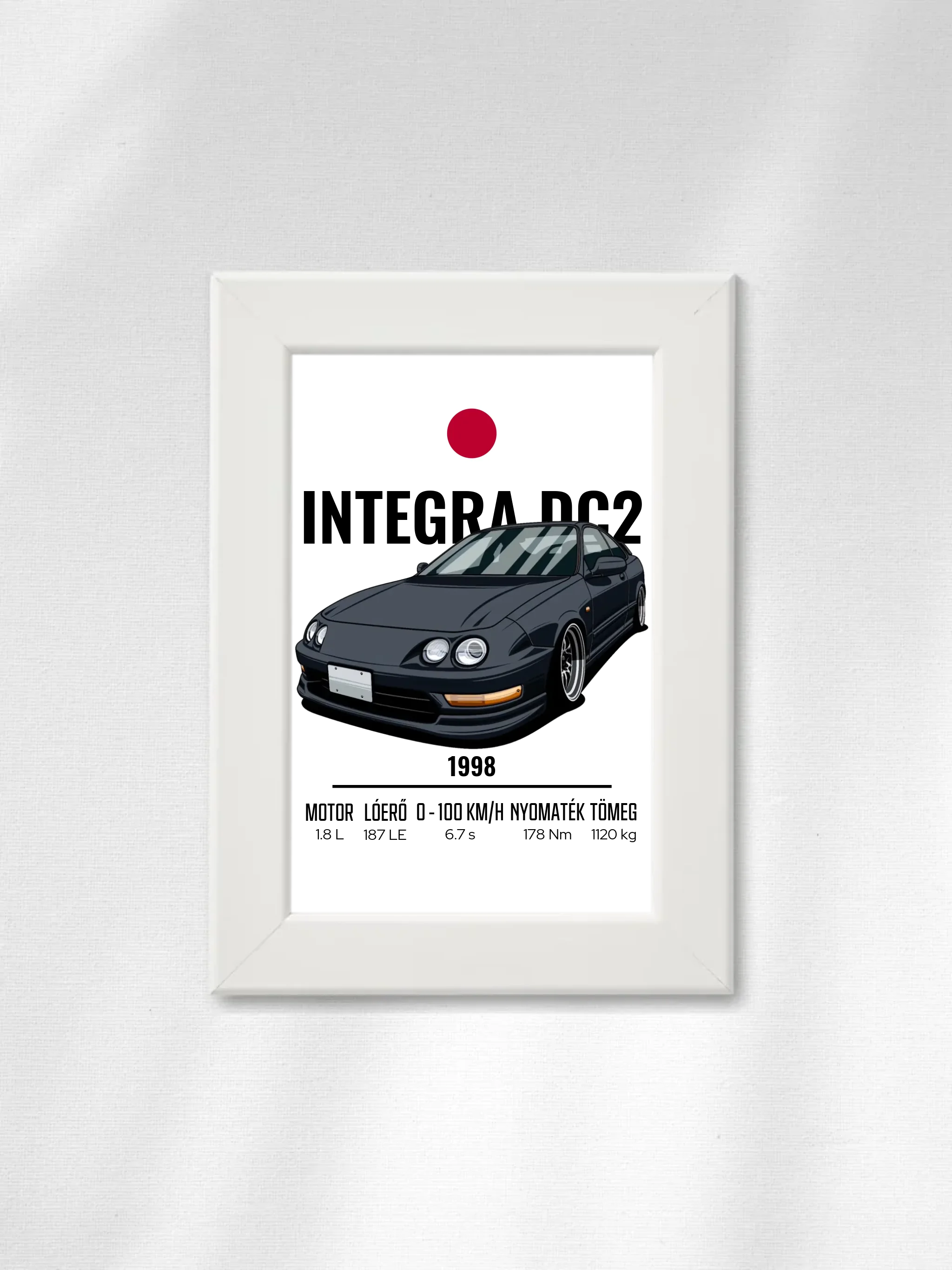 Autó illusztráció - Integra DC2 1. - Falikép