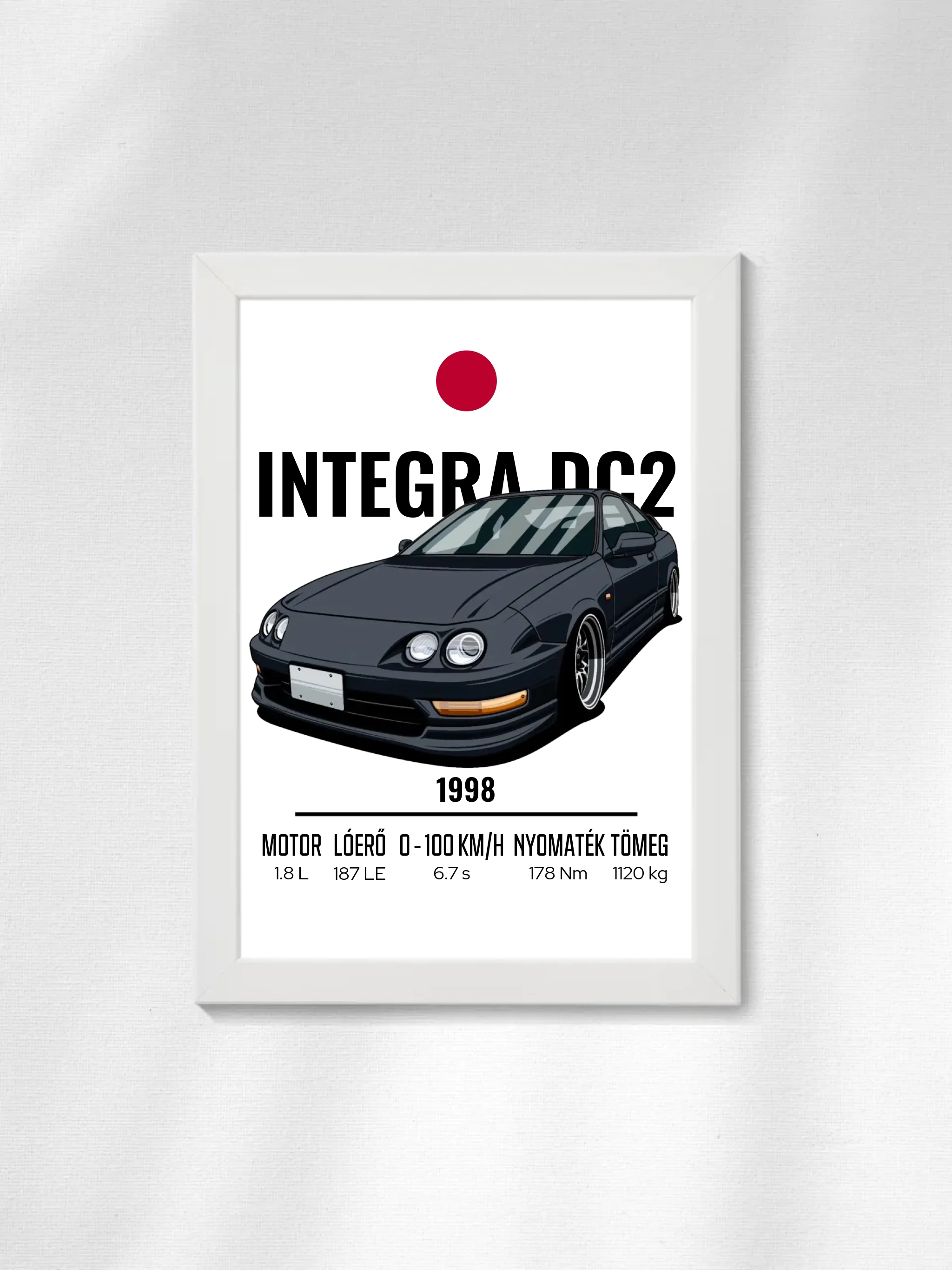 Autó illusztráció - Integra DC2 1. - Falikép