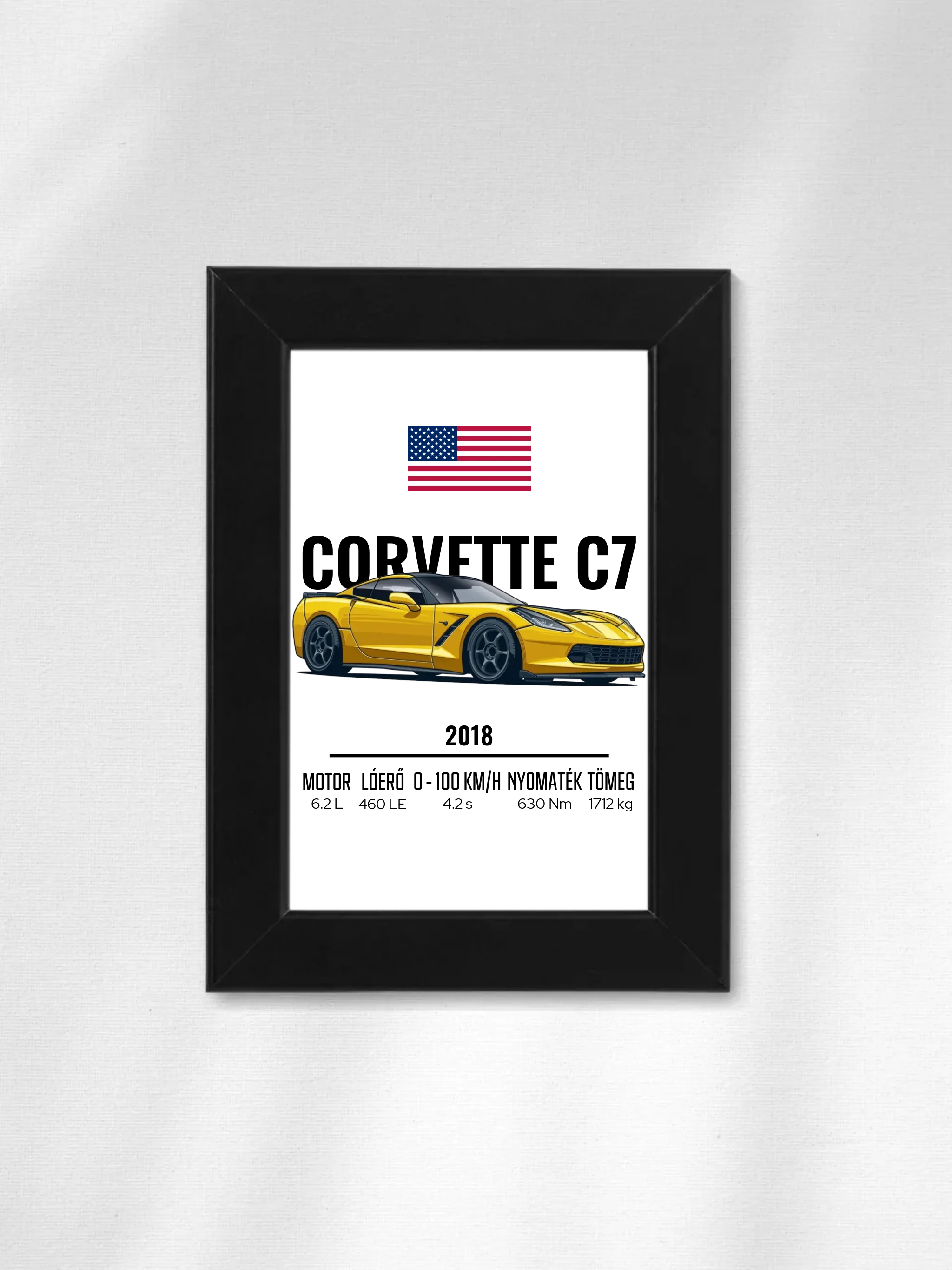 Autó illusztráció - Corvette C7 2. - Falikép