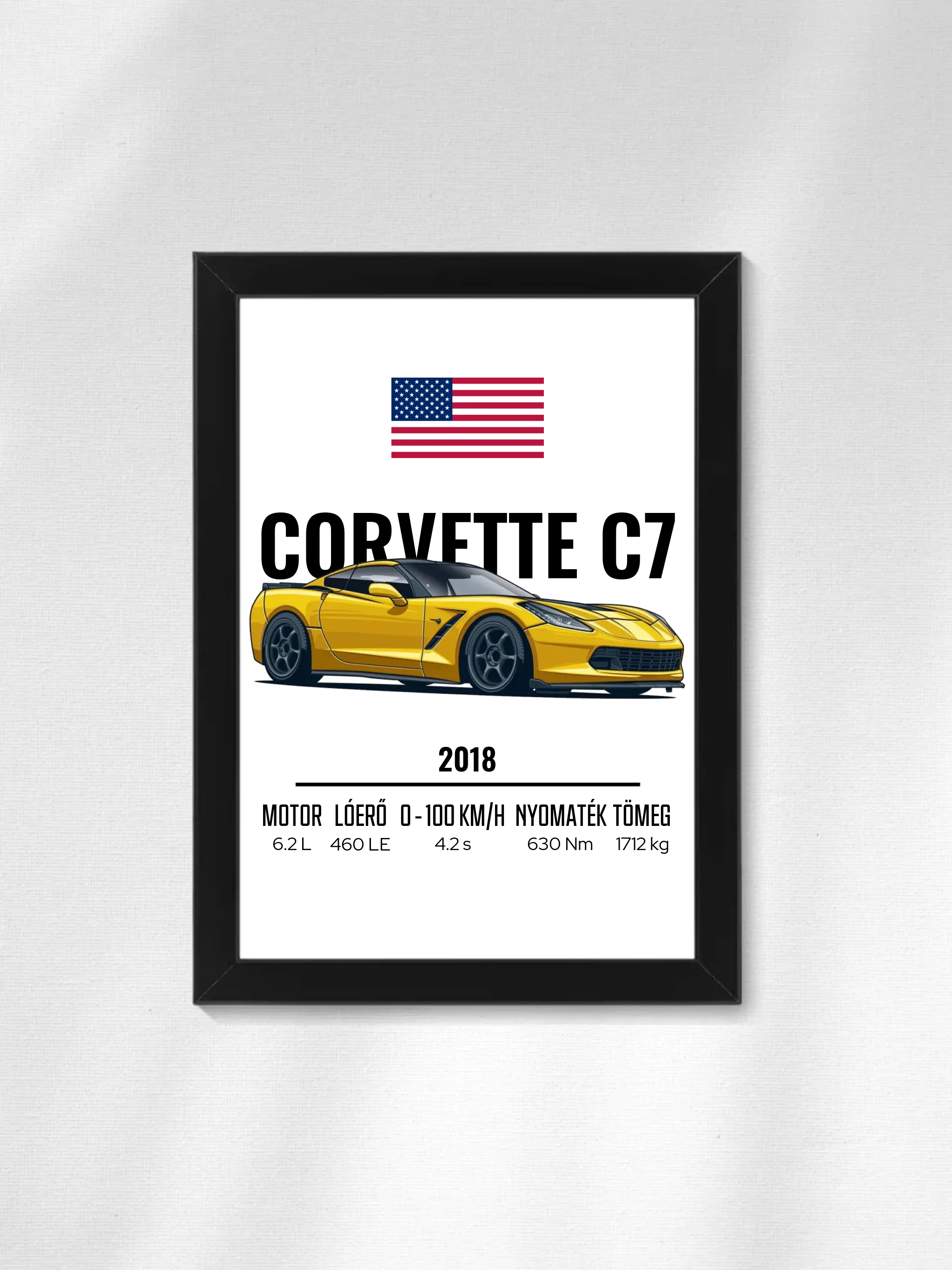 Autó illusztráció - Corvette C7 2. - Falikép
