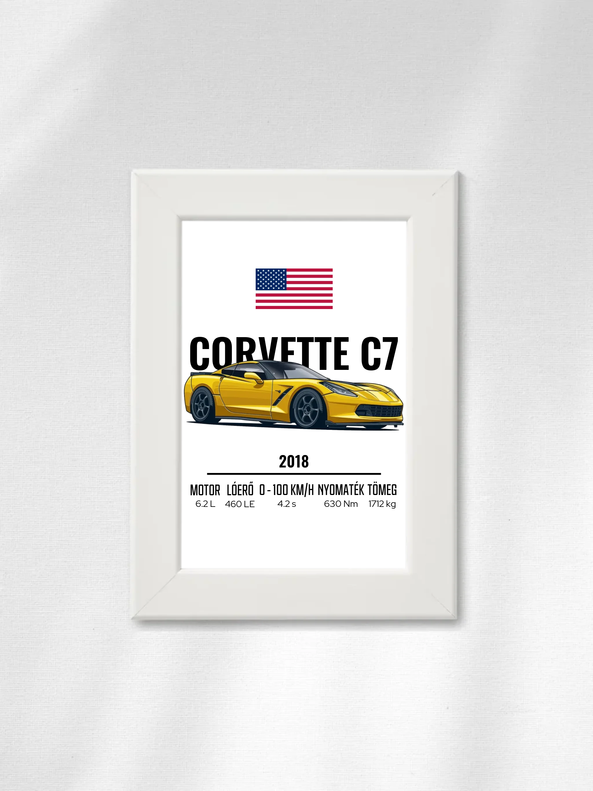 Autó illusztráció - Corvette C7 2. - Falikép