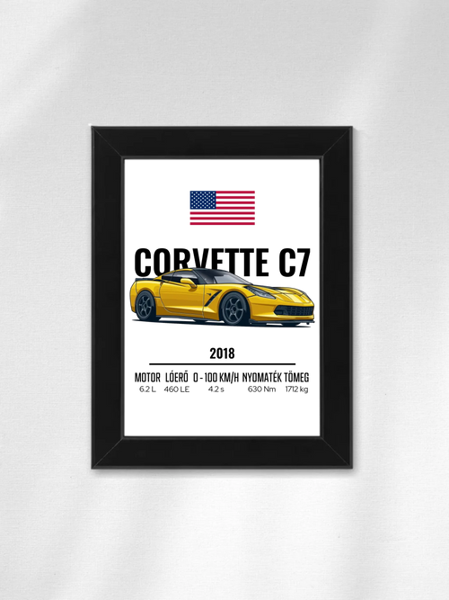 Autó illusztráció - Corvette C7 2. - Falikép