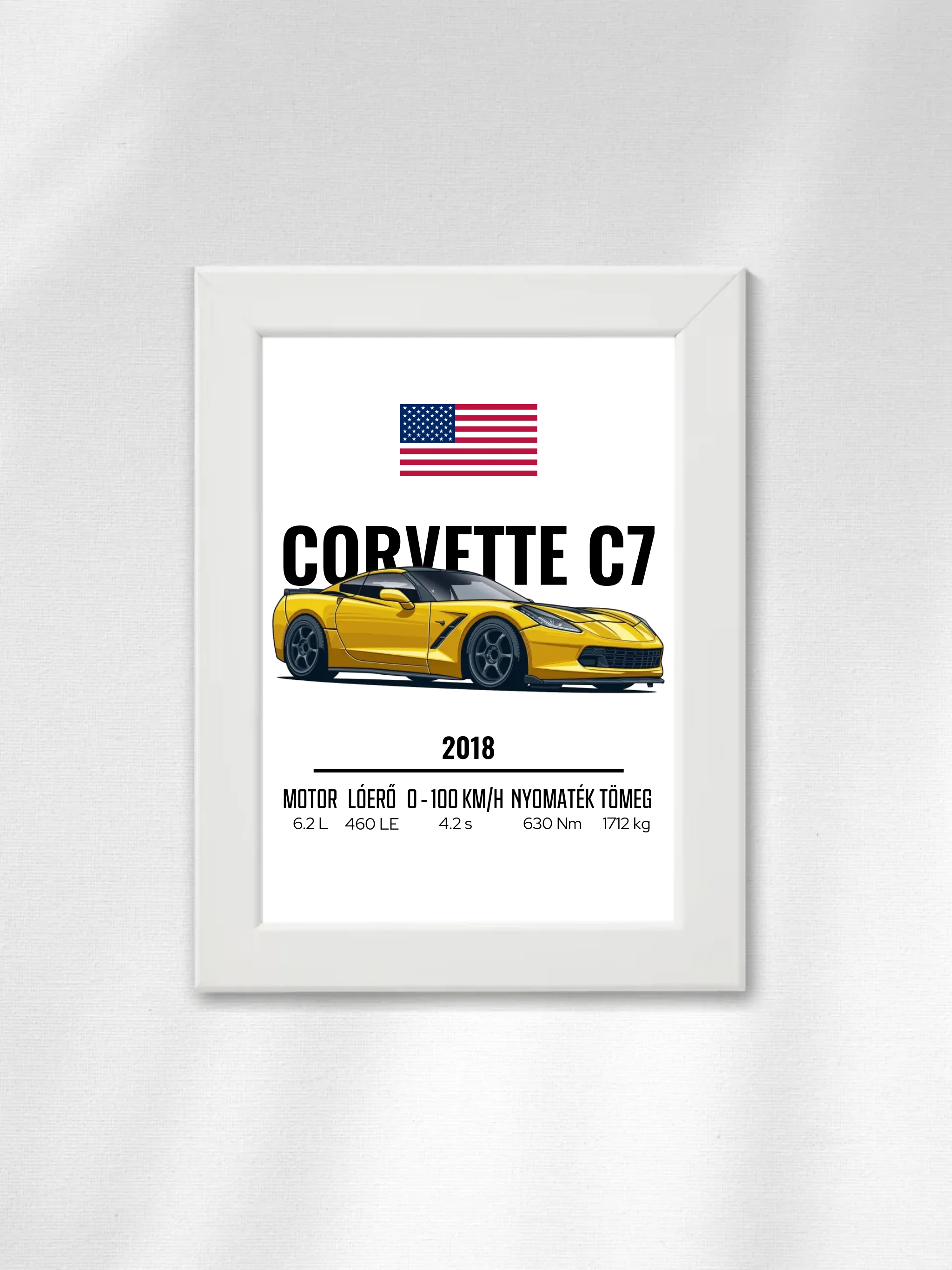 Autó illusztráció - Corvette C7 2. - Falikép