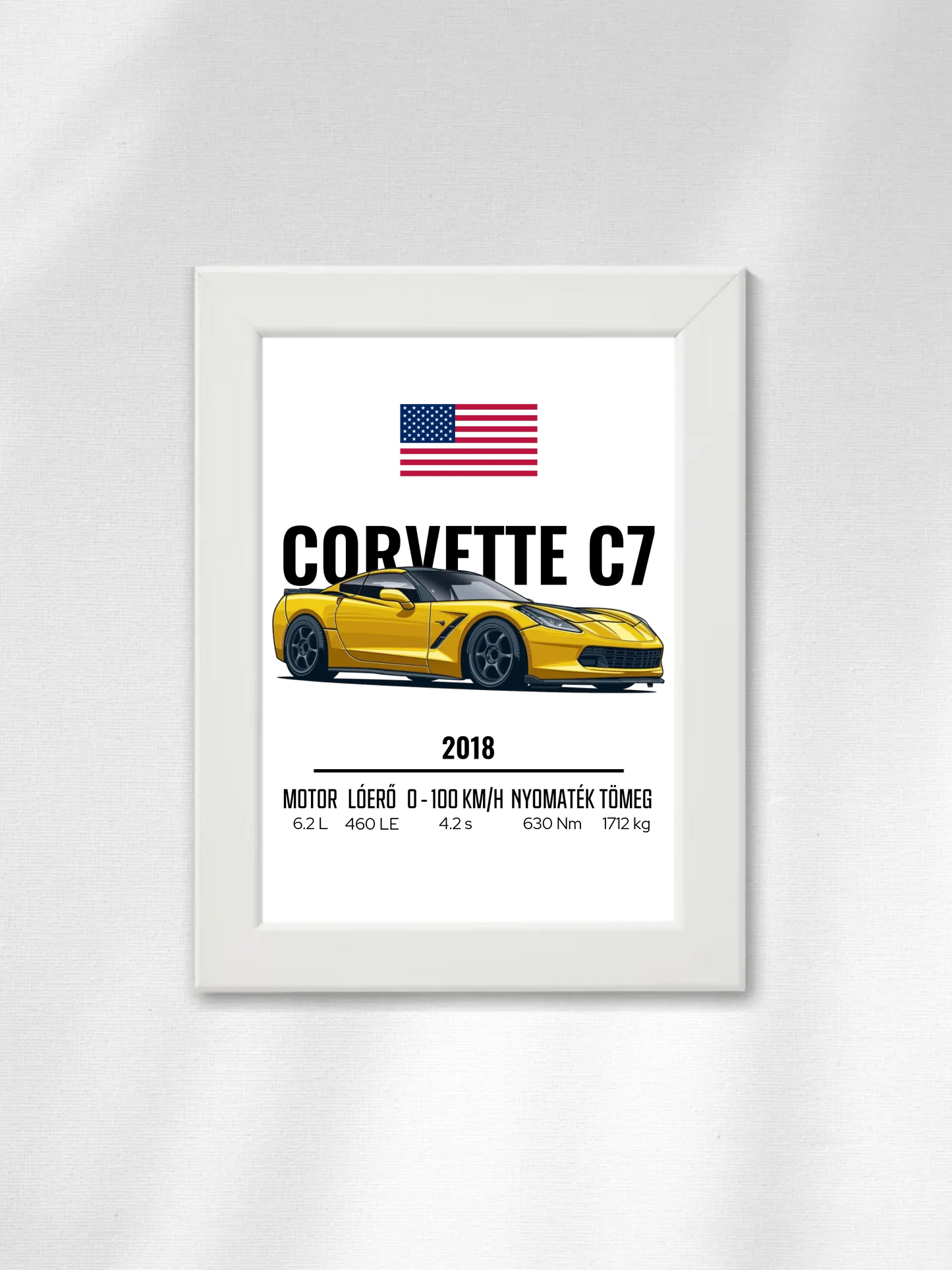 Autó illusztráció - Corvette C7 2. - Falikép