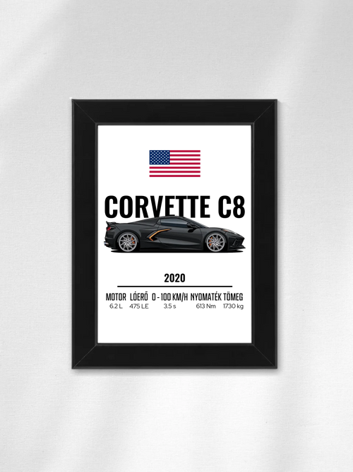 Autó illusztráció - Corvette C8 3. - Falikép