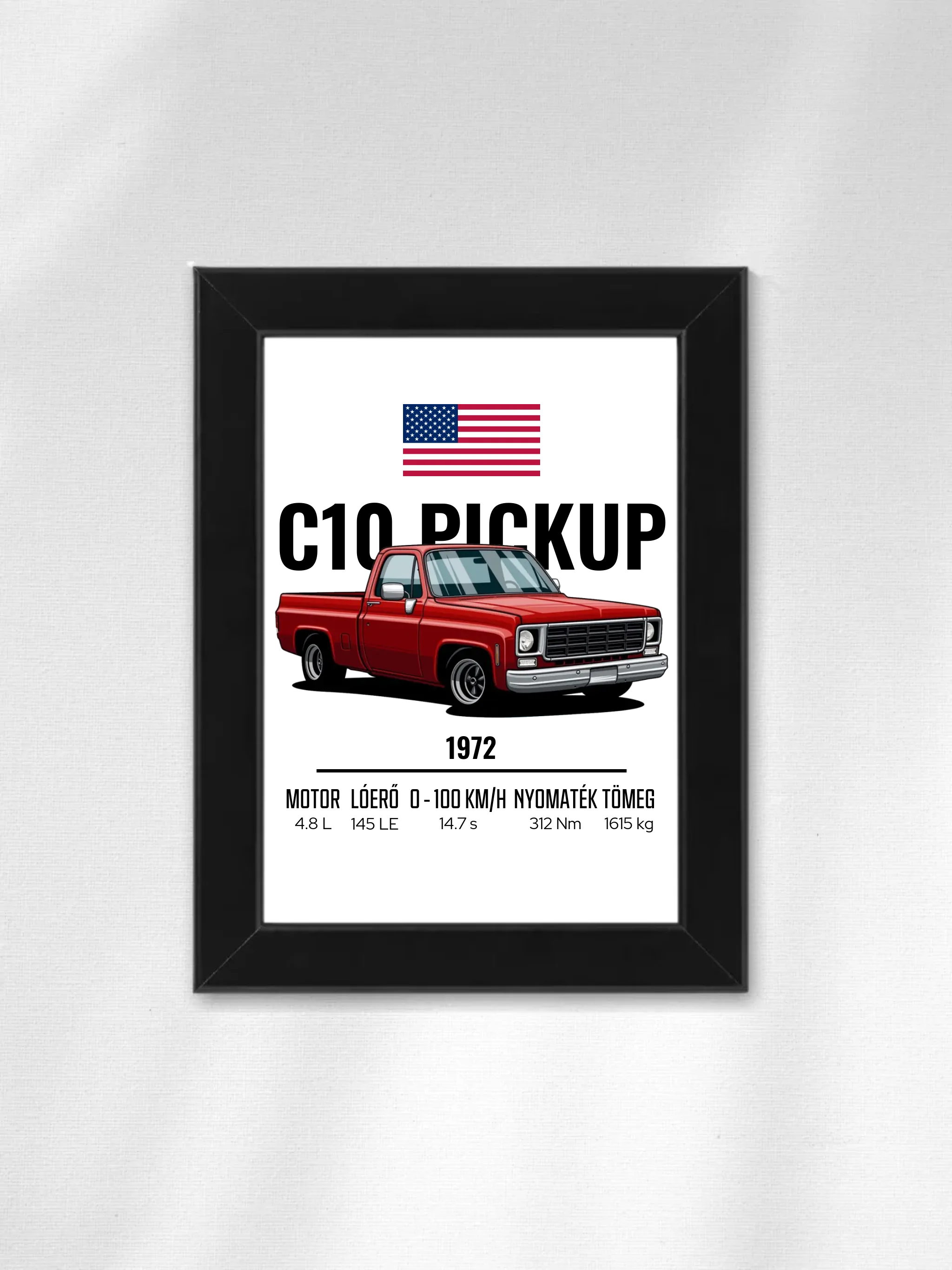 Autó illusztráció - C10 Pickup 1. - Falikép