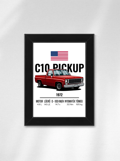 Autó illusztráció - C10 Pickup 1. - Falikép