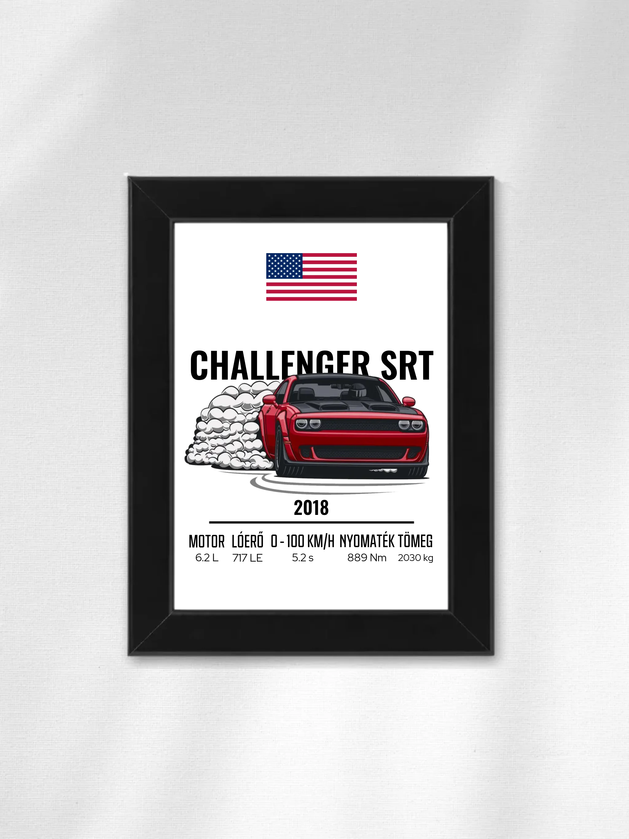 Autó illusztráció - Challenger SRT 2. - Falikép