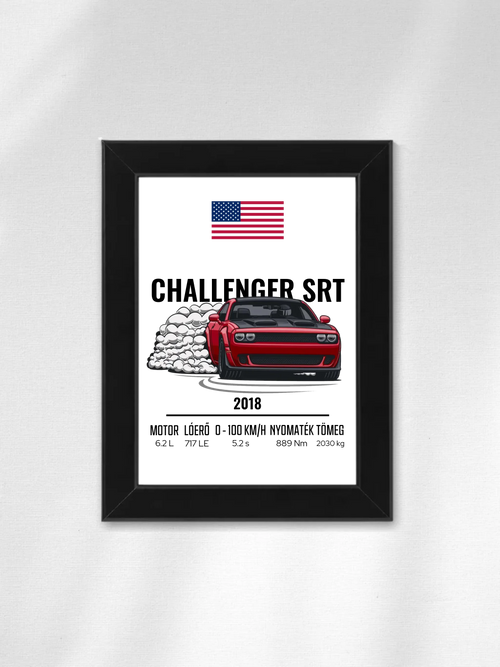 Autó illusztráció - Challenger SRT 2. - Falikép