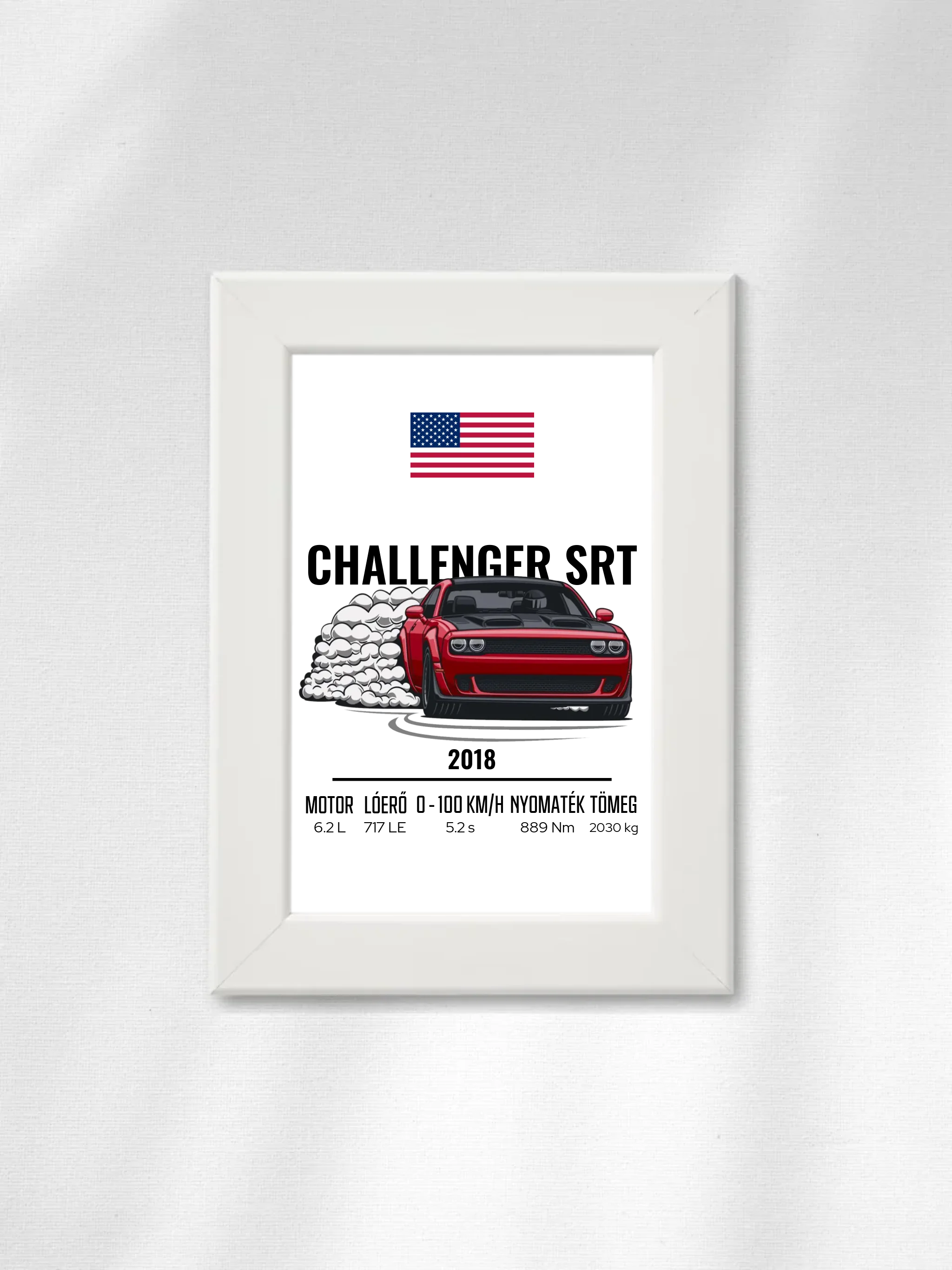 Autó illusztráció - Challenger SRT 2. - Falikép