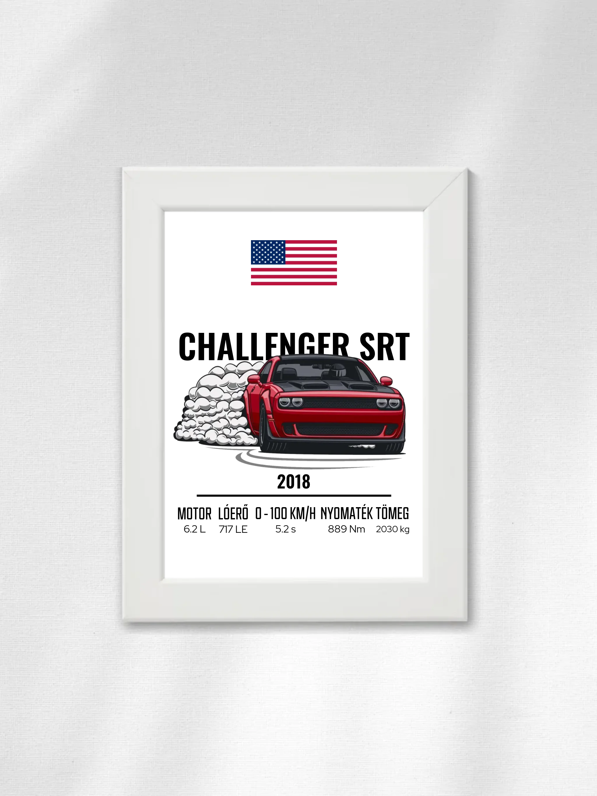 Autó illusztráció - Challenger SRT 2. - Falikép