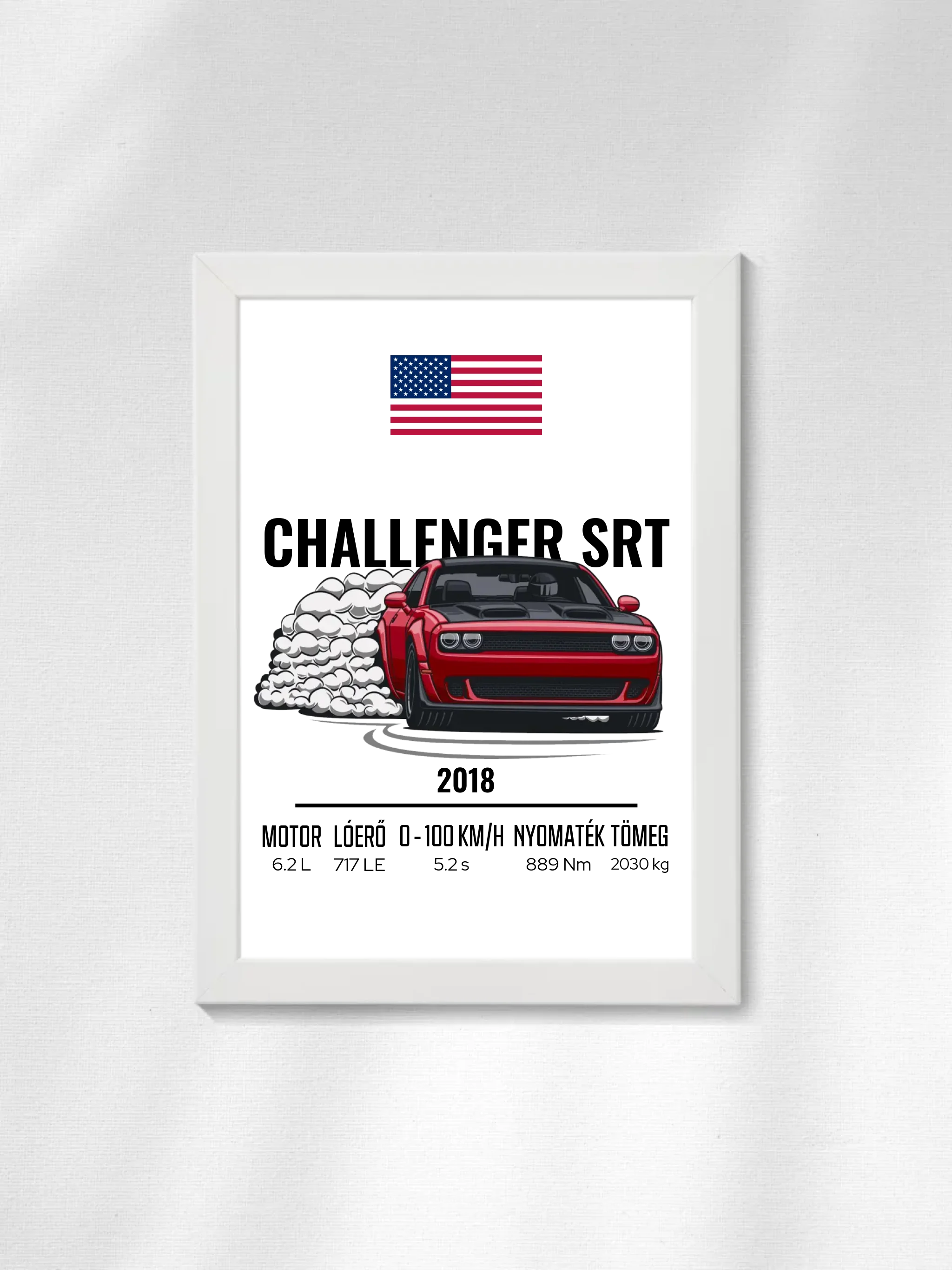 Autó illusztráció - Challenger SRT 2. - Falikép