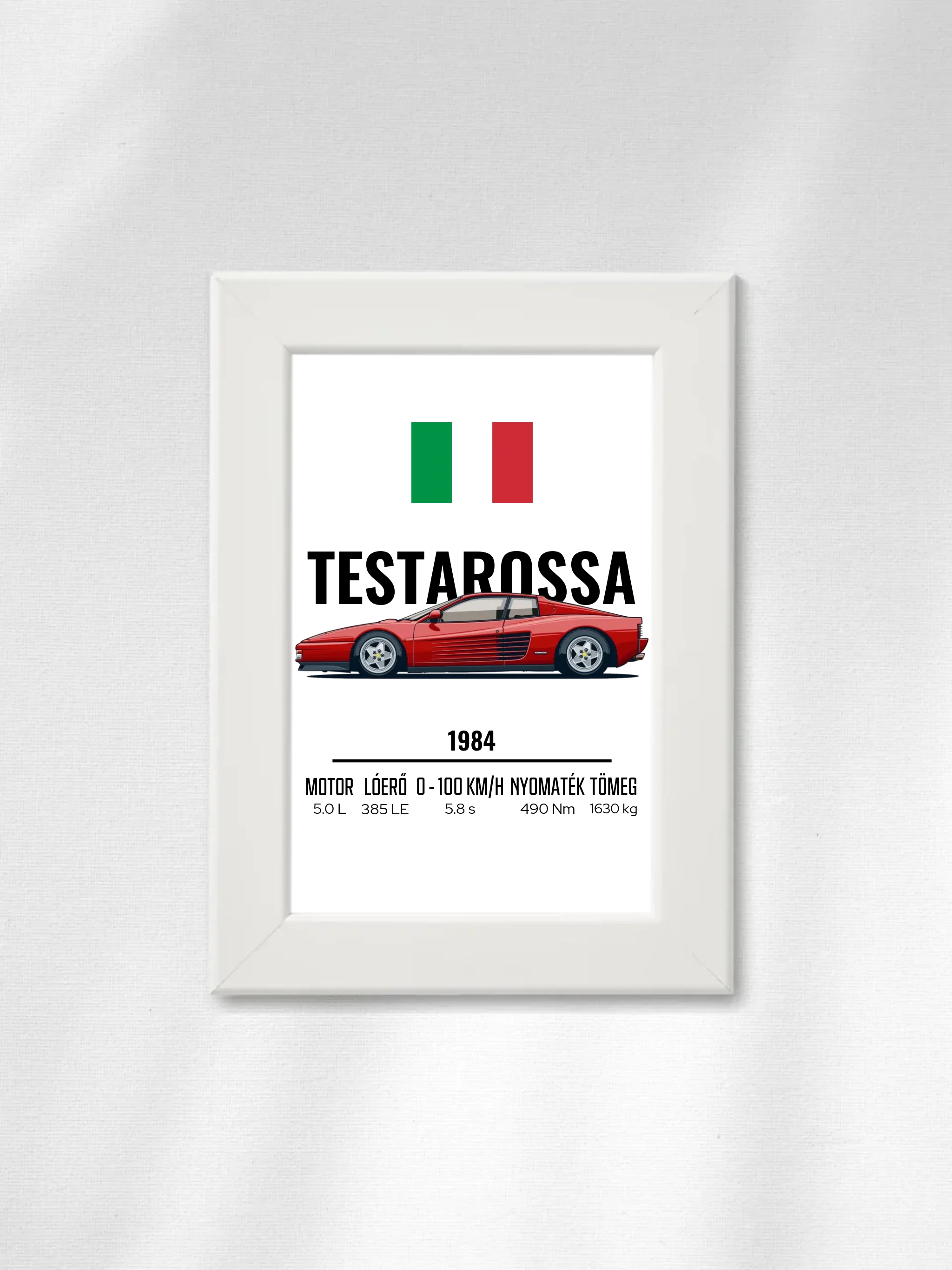 Autó illusztráció - Testarossa 3. - Falikép