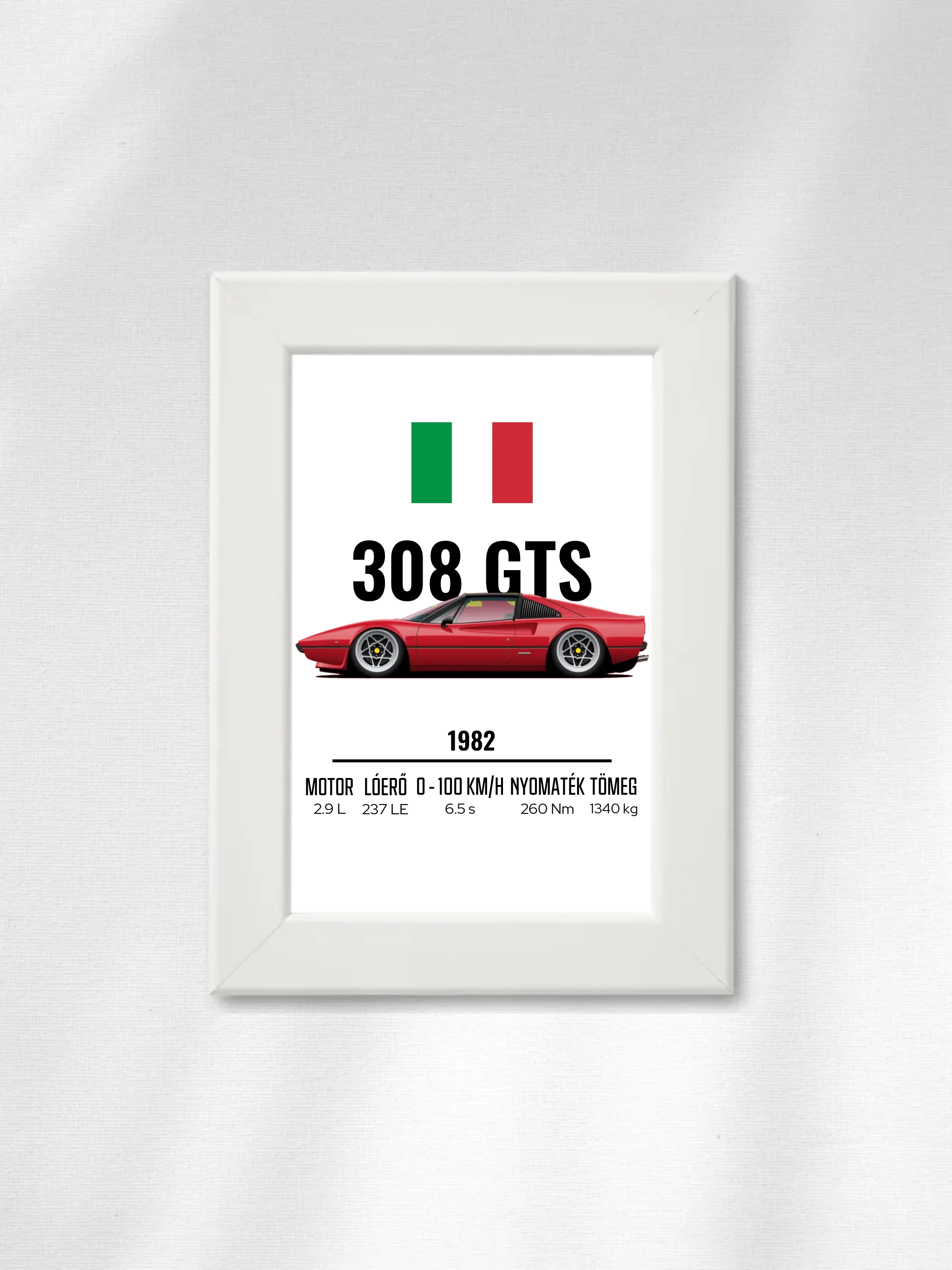 Autó illusztráció - 308 GTS 5. - Falikép