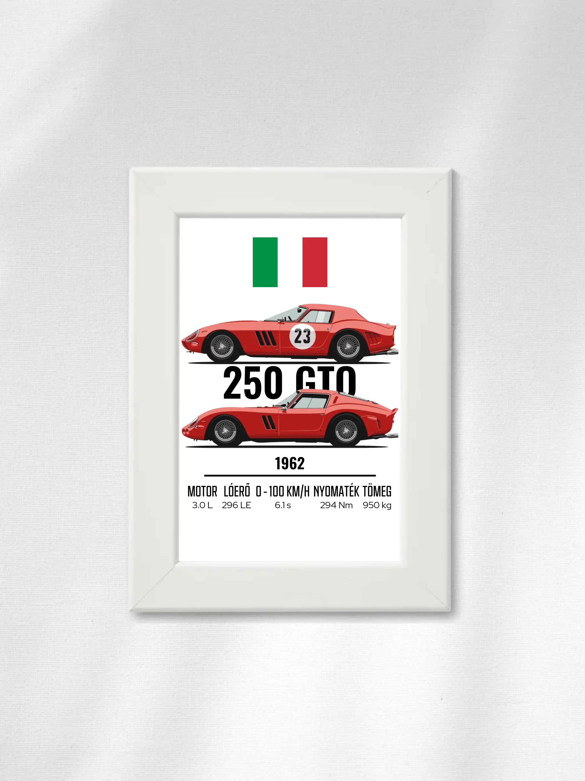 Autó illusztráció - 250 GTO 8. - Falikép