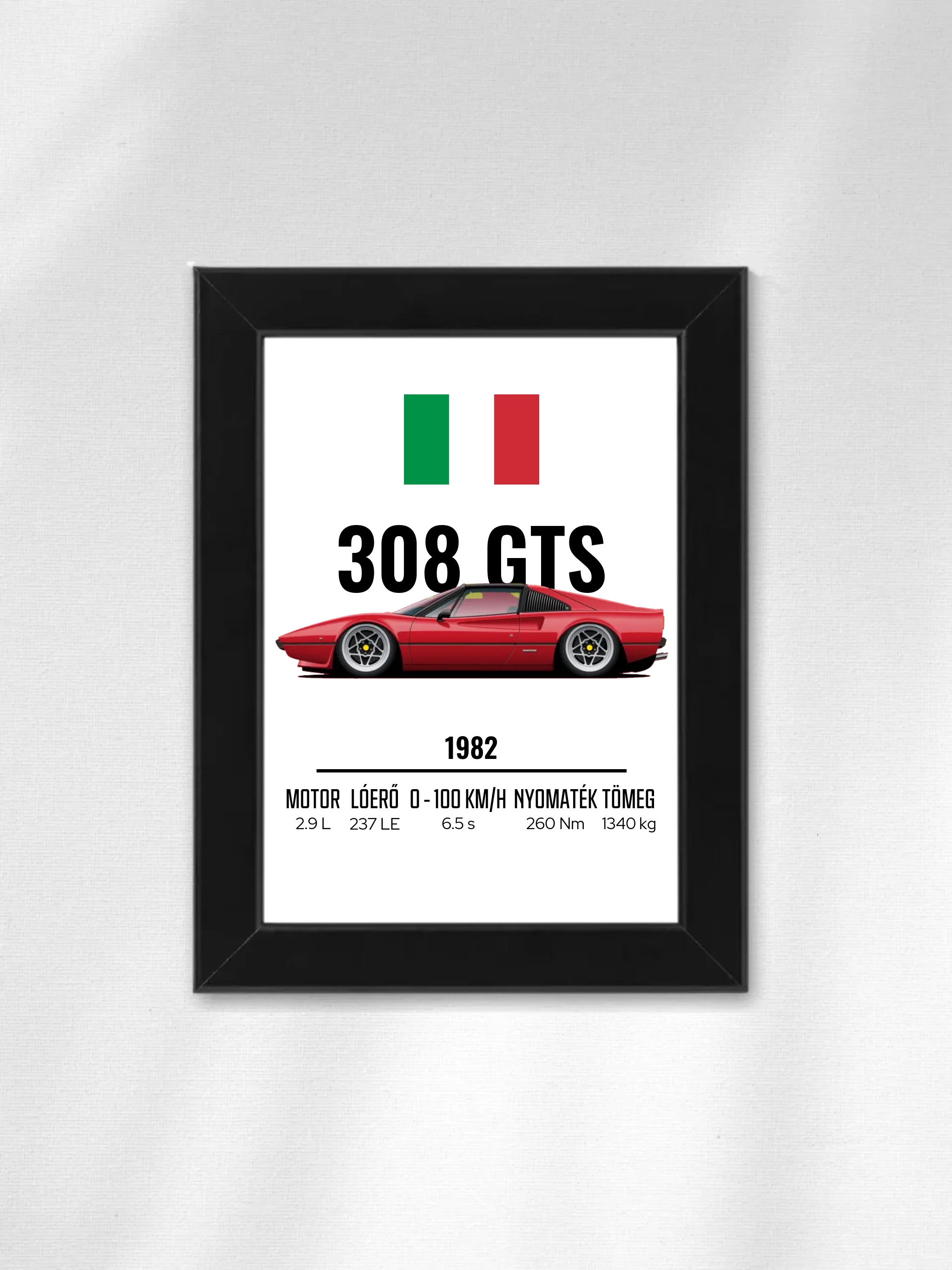 Autó illusztráció - 308 GTS 5. - Falikép