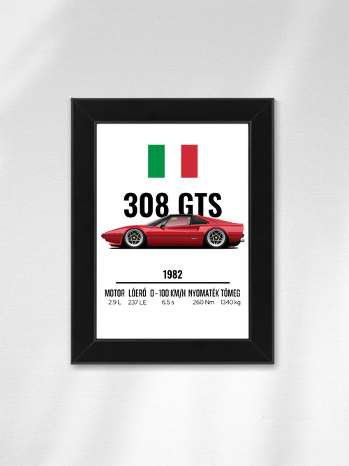 Autó illusztráció - 308 GTS 5. - Falikép