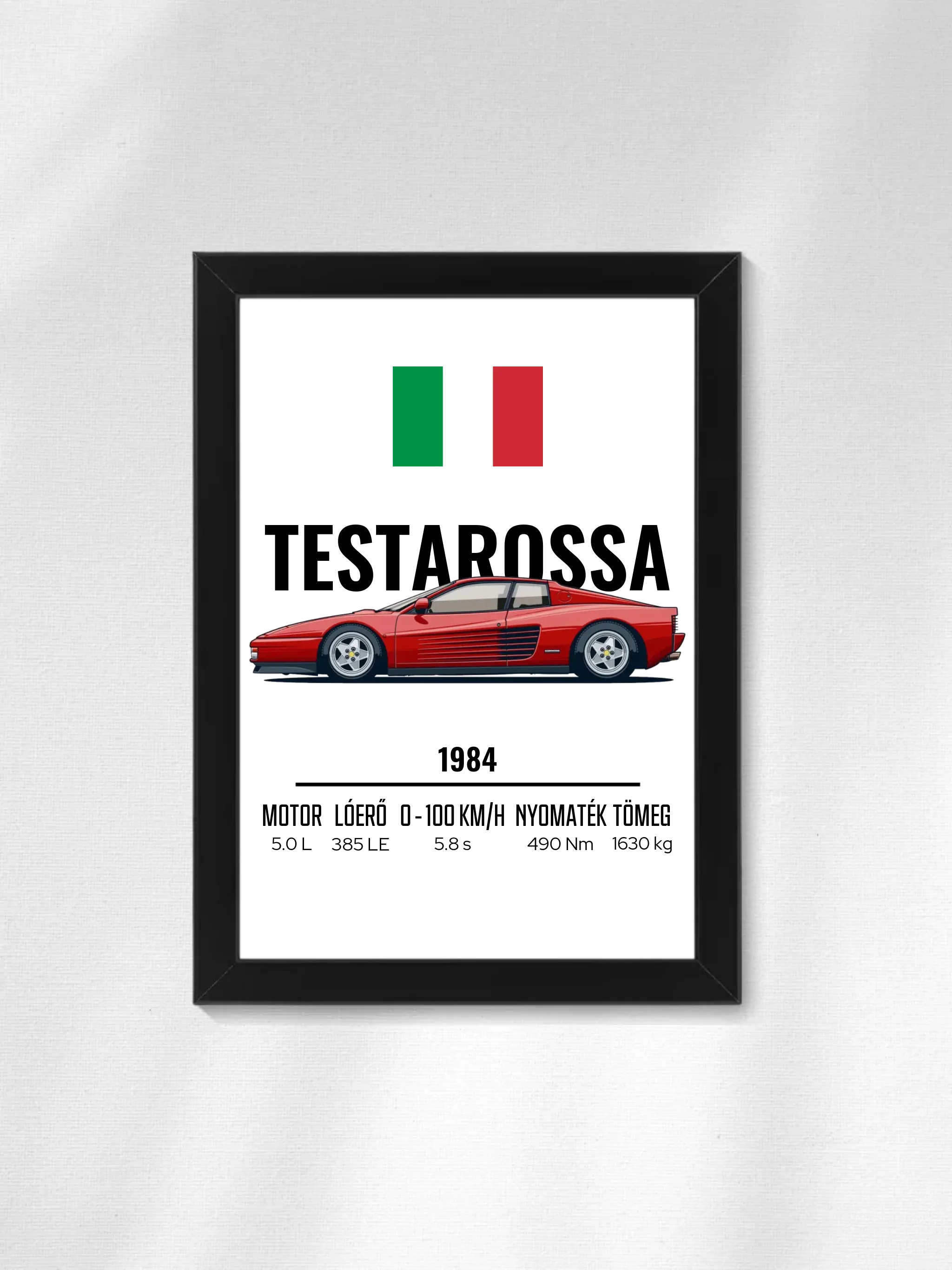 Autó illusztráció - Testarossa 3. - Falikép