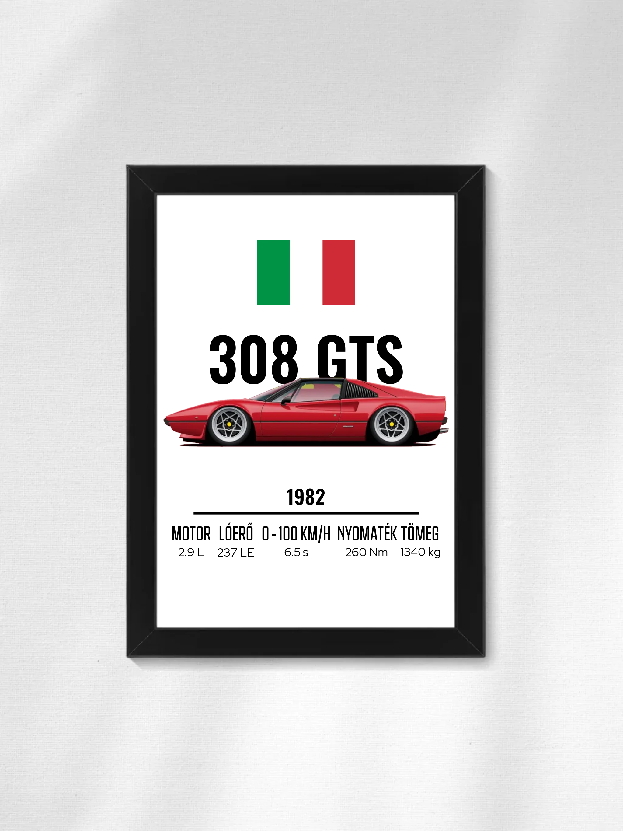 Autó illusztráció - 308 GTS 5. - Falikép